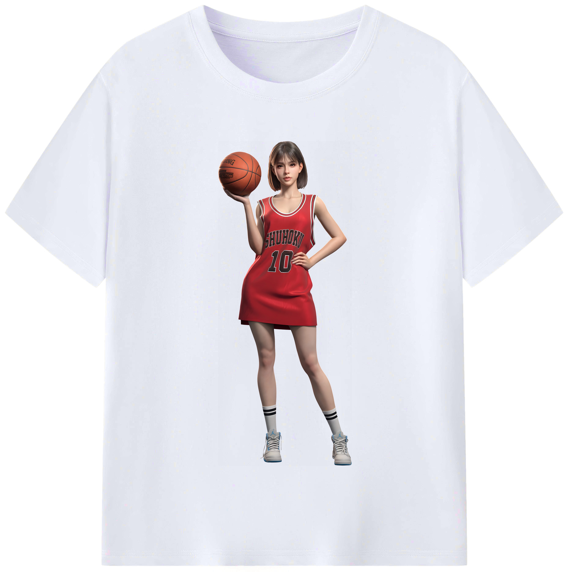 （画像用） SLAM DUNK／スラムダンク レディースカジュアルプリントTシャツ（綿100％）