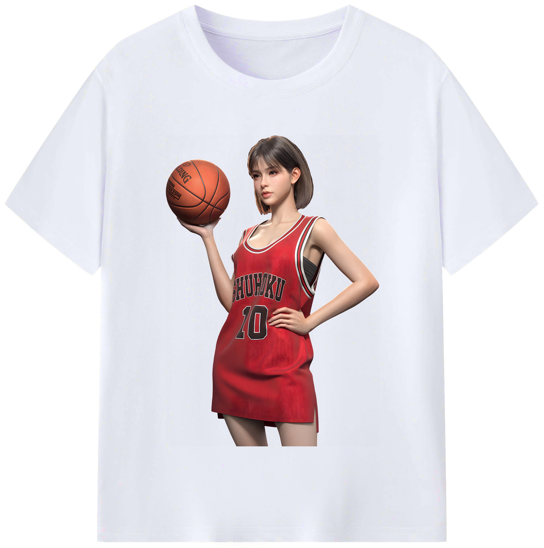 （画像用） SLAM DUNK／スラムダンク レディースカジュアルプリントTシャツ（綿100％）
