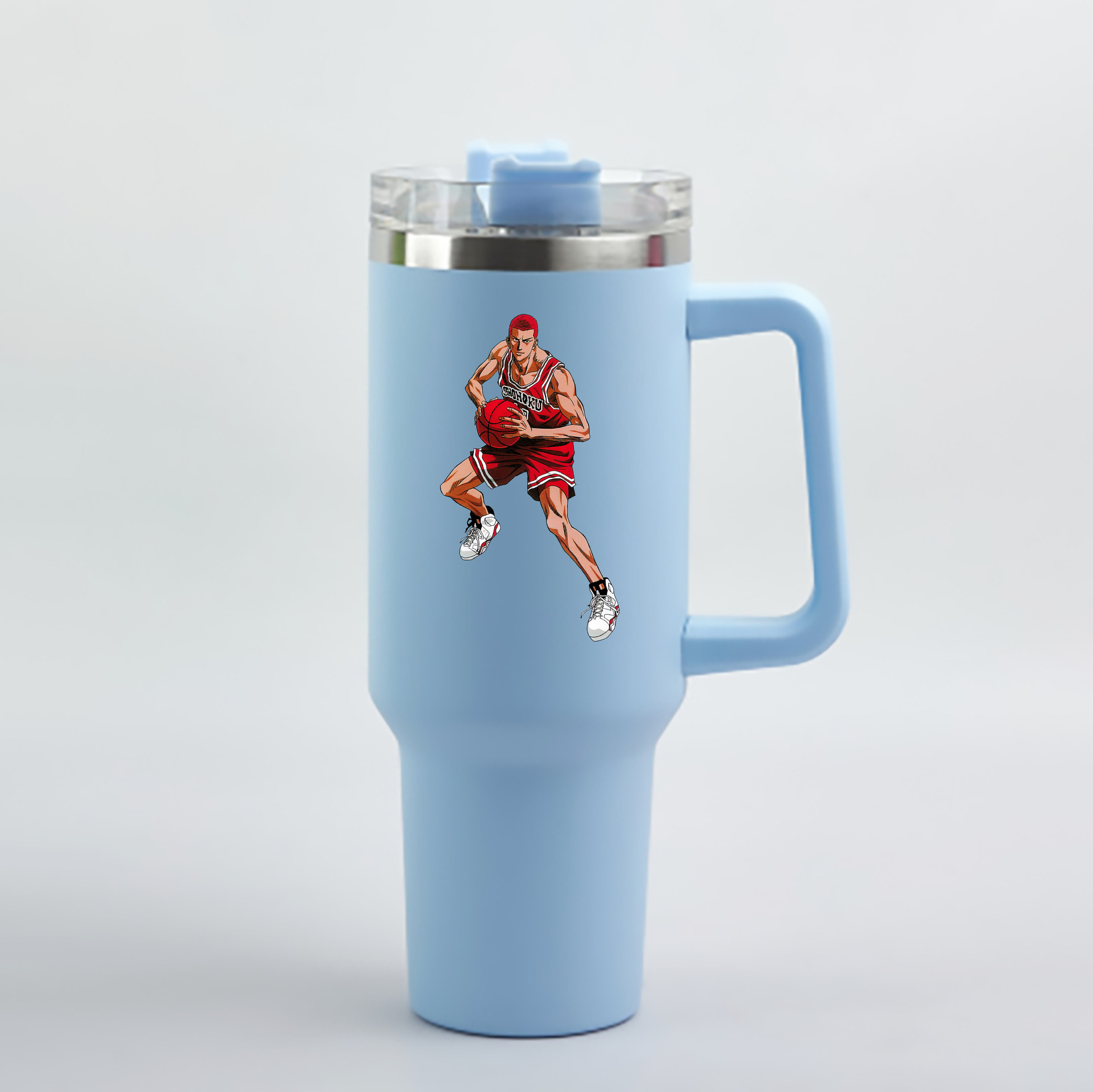 （画像用） SLAM DUNK／スラムダンク 1200mL車用タンブラー - クリスタルステッカー（プラスチックストロー付き）