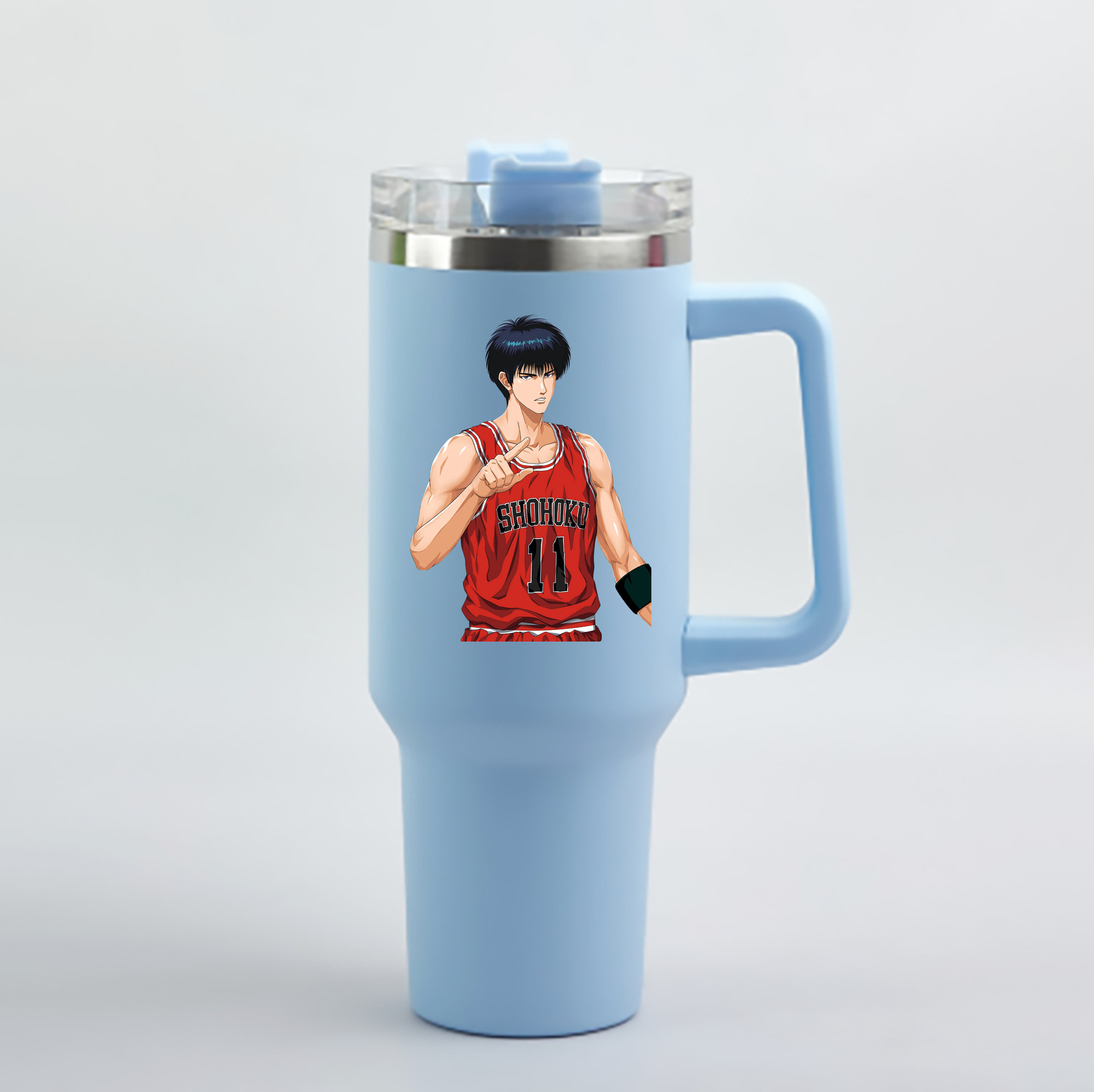 （画像用） SLAM DUNK／スラムダンク 1200mL車用タンブラー - クリスタルステッカー（プラスチックストロー付き）