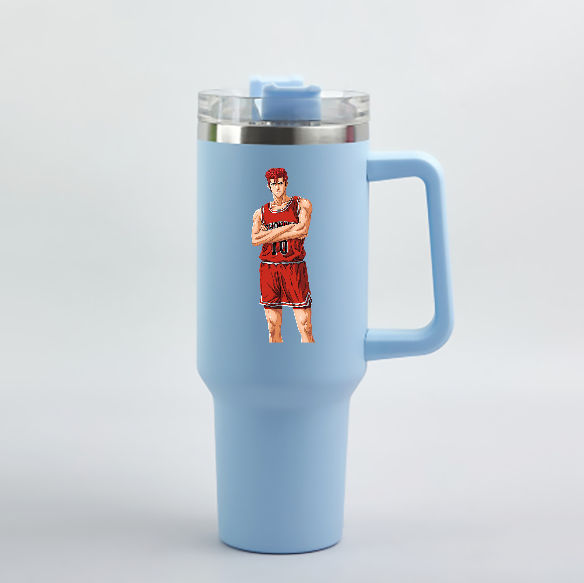 （画像用） SLAM DUNK／スラムダンク 1200mL車用タンブラー - クリスタルステッカー（プラスチックストロー付き）