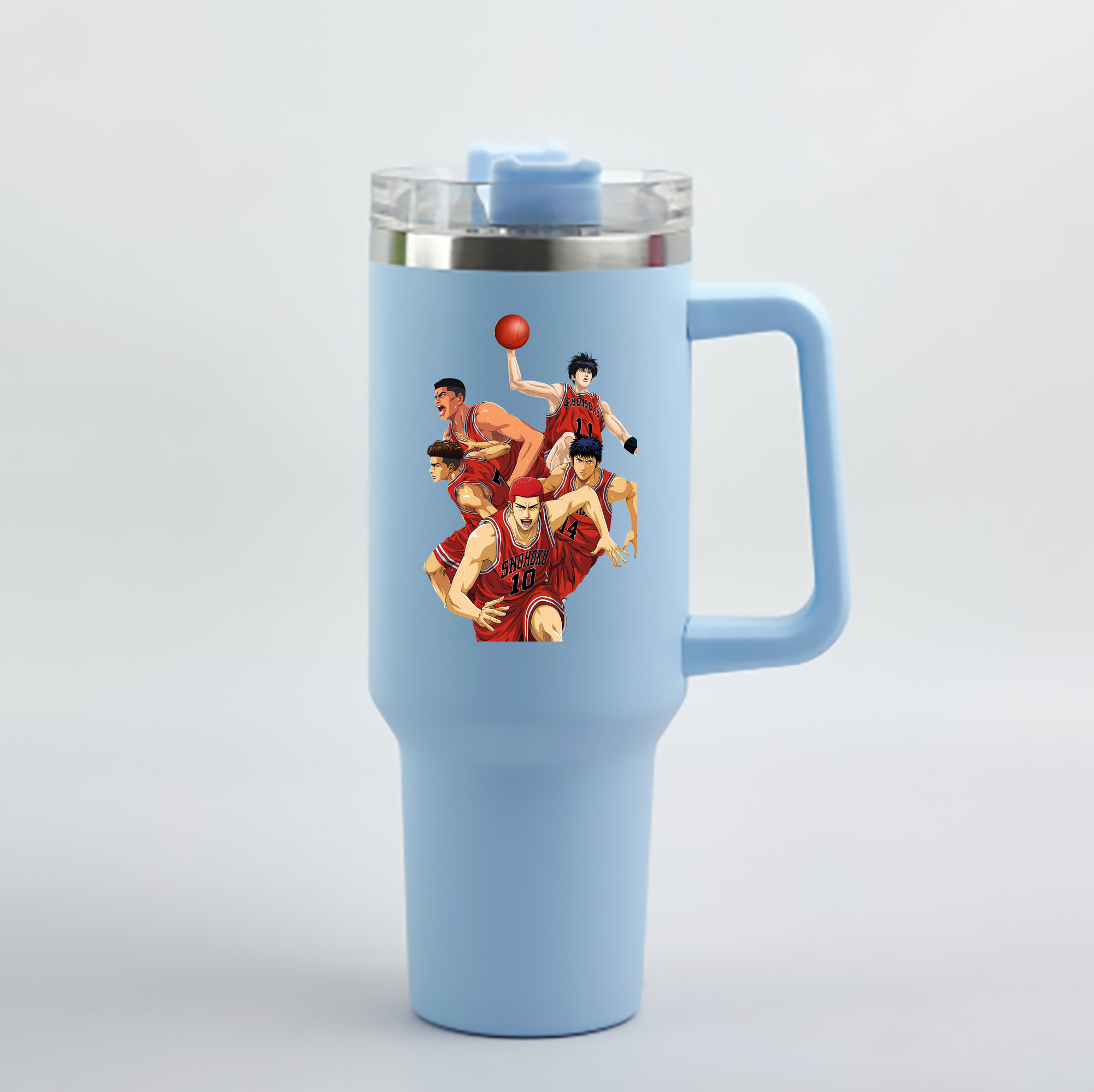 （画像用） SLAM DUNK／スラムダンク 1200mL車用タンブラー - クリスタルステッカー（プラスチックストロー付き）