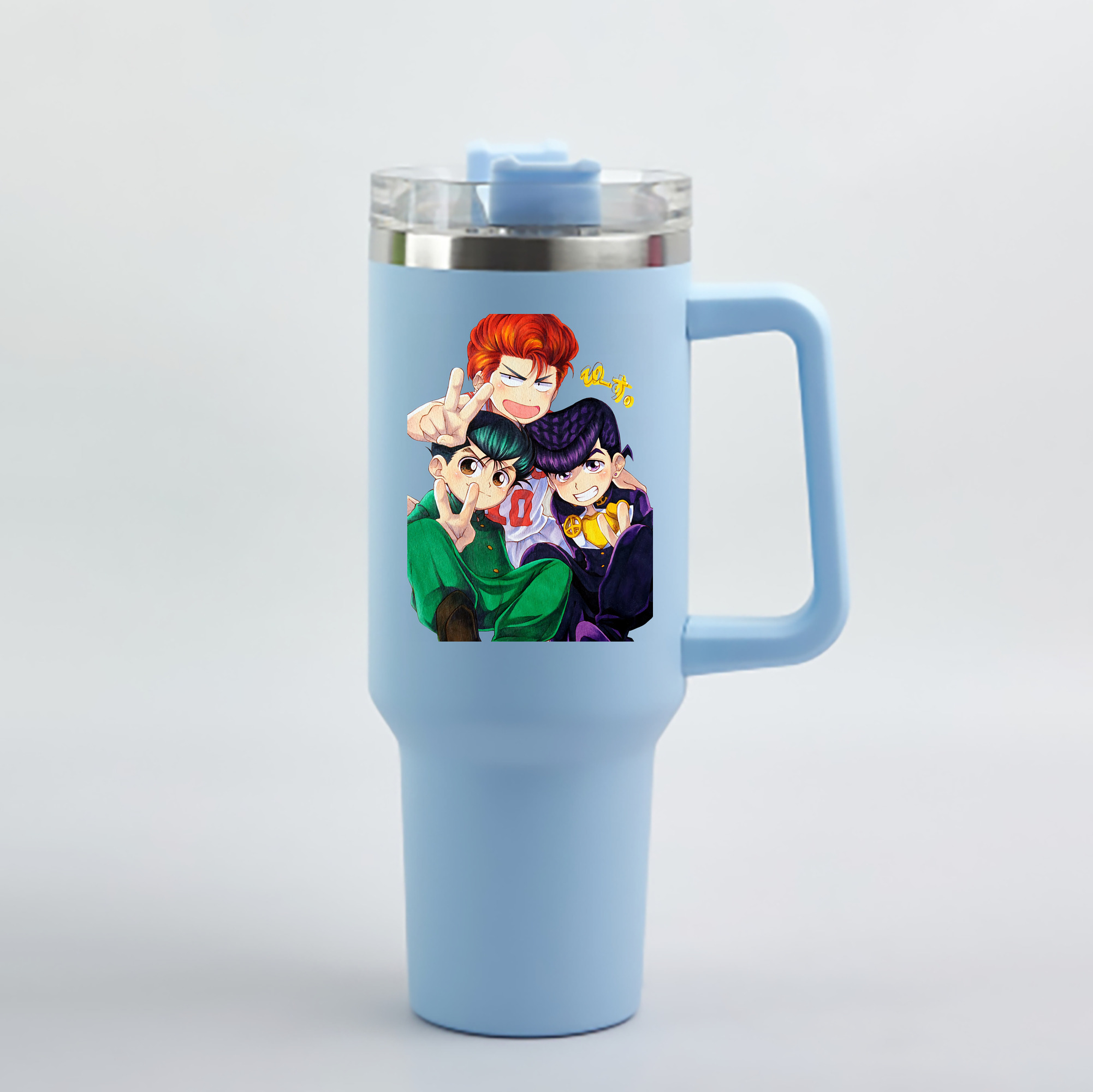 （画像用） SLAM DUNK／スラムダンク 1200mL車用タンブラー - クリスタルステッカー（プラスチックストロー付き）