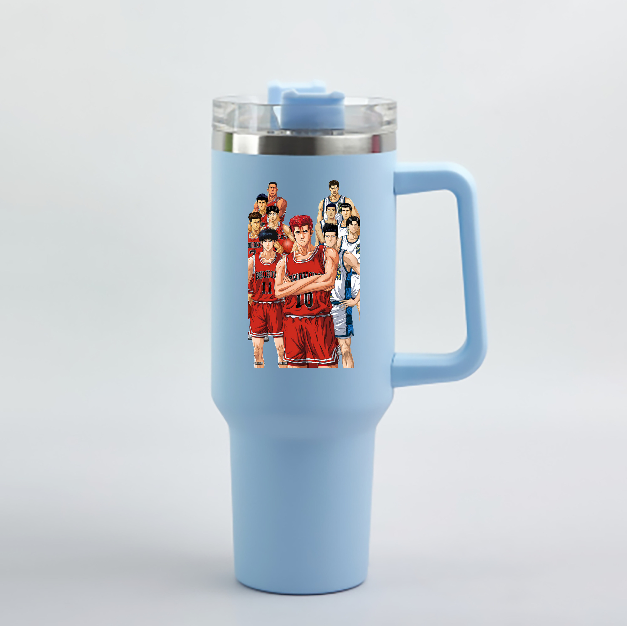 （画像用） SLAM DUNK／スラムダンク 1200mL車用タンブラー - クリスタルステッカー（プラスチックストロー付き）
