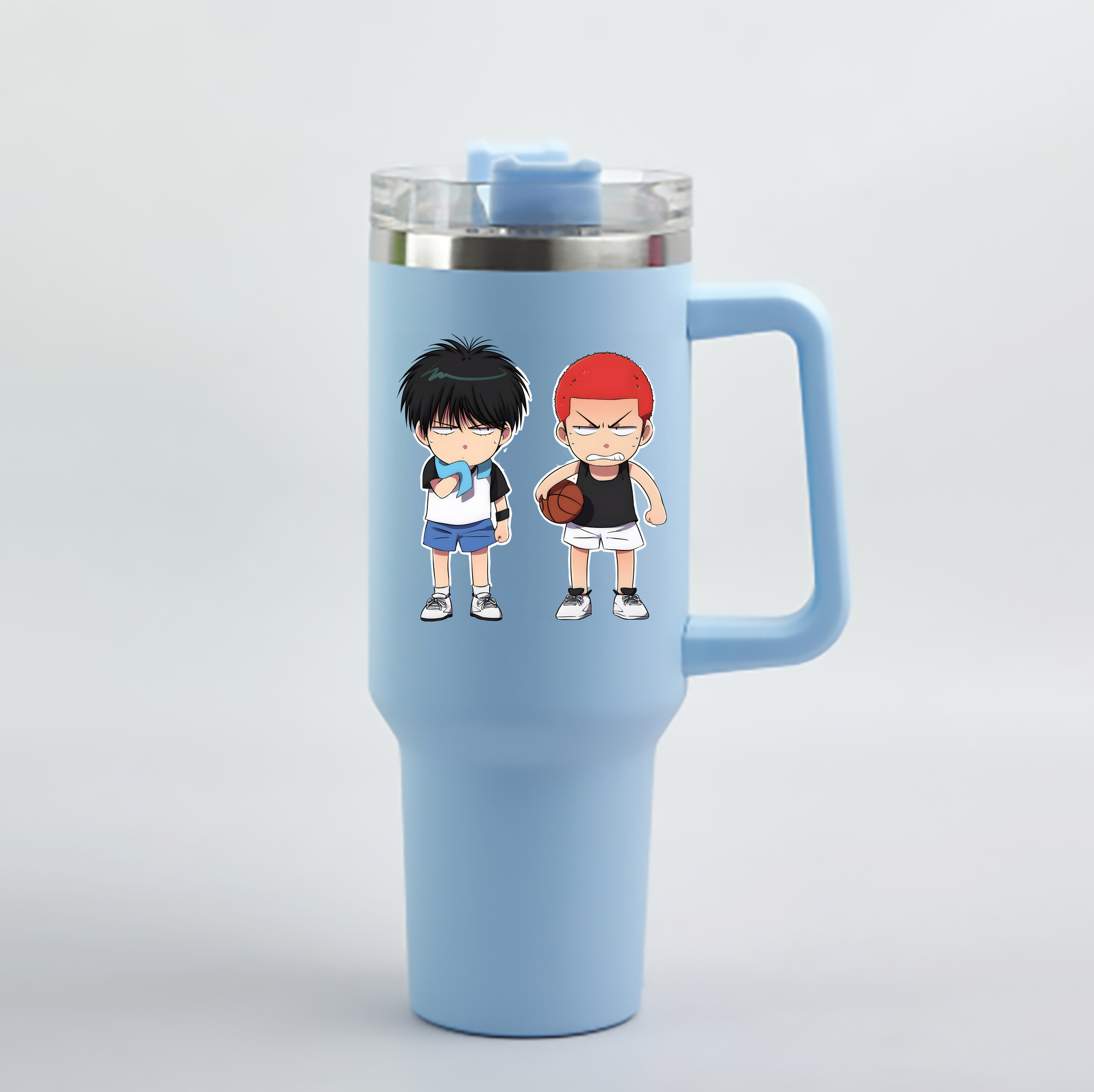 （画像用） SLAM DUNK／スラムダンク 1200mL車用タンブラー - クリスタルステッカー（プラスチックストロー付き）