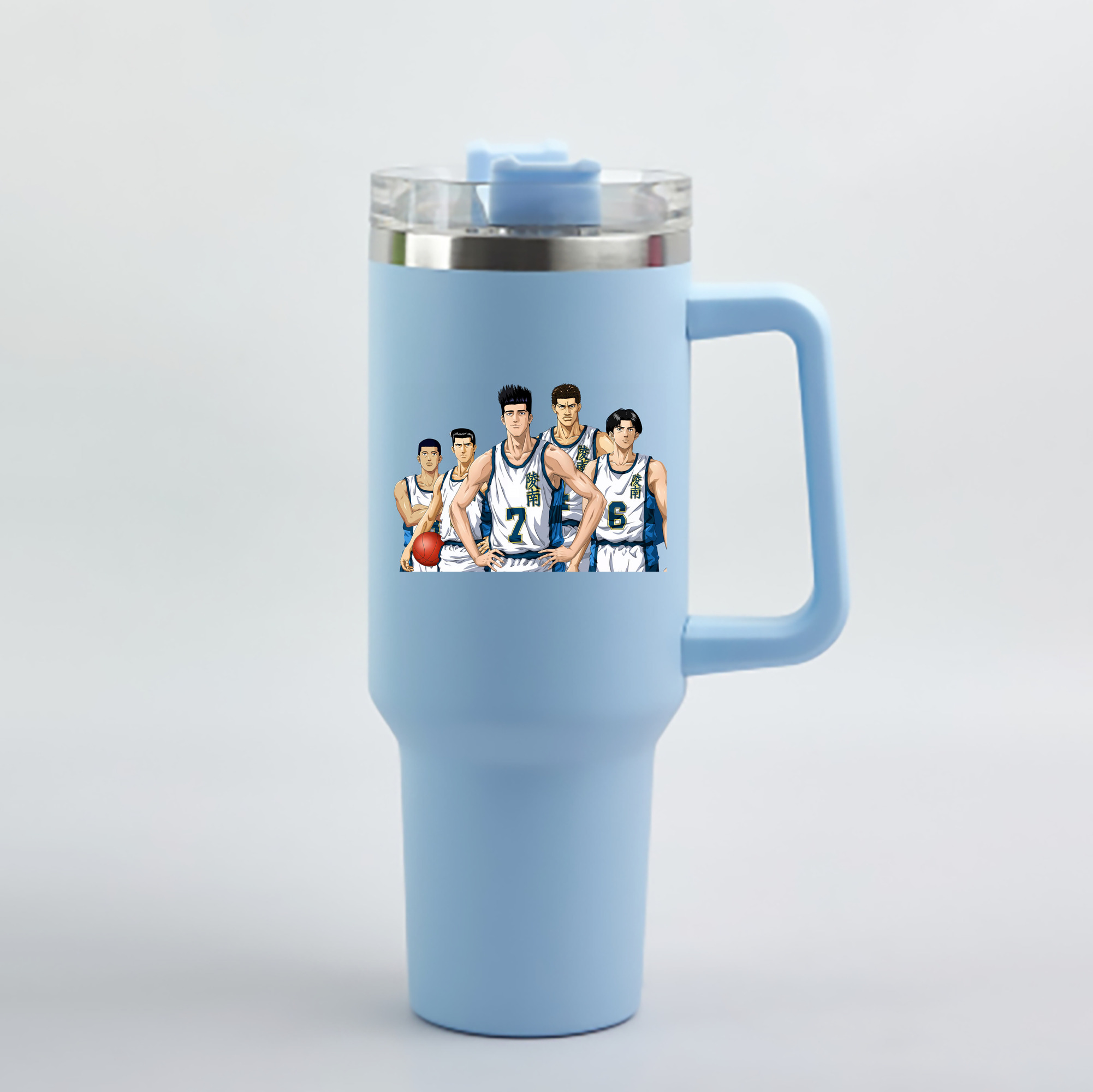 （画像用） SLAM DUNK／スラムダンク 1200mL車用タンブラー - クリスタルステッカー（プラスチックストロー付き）