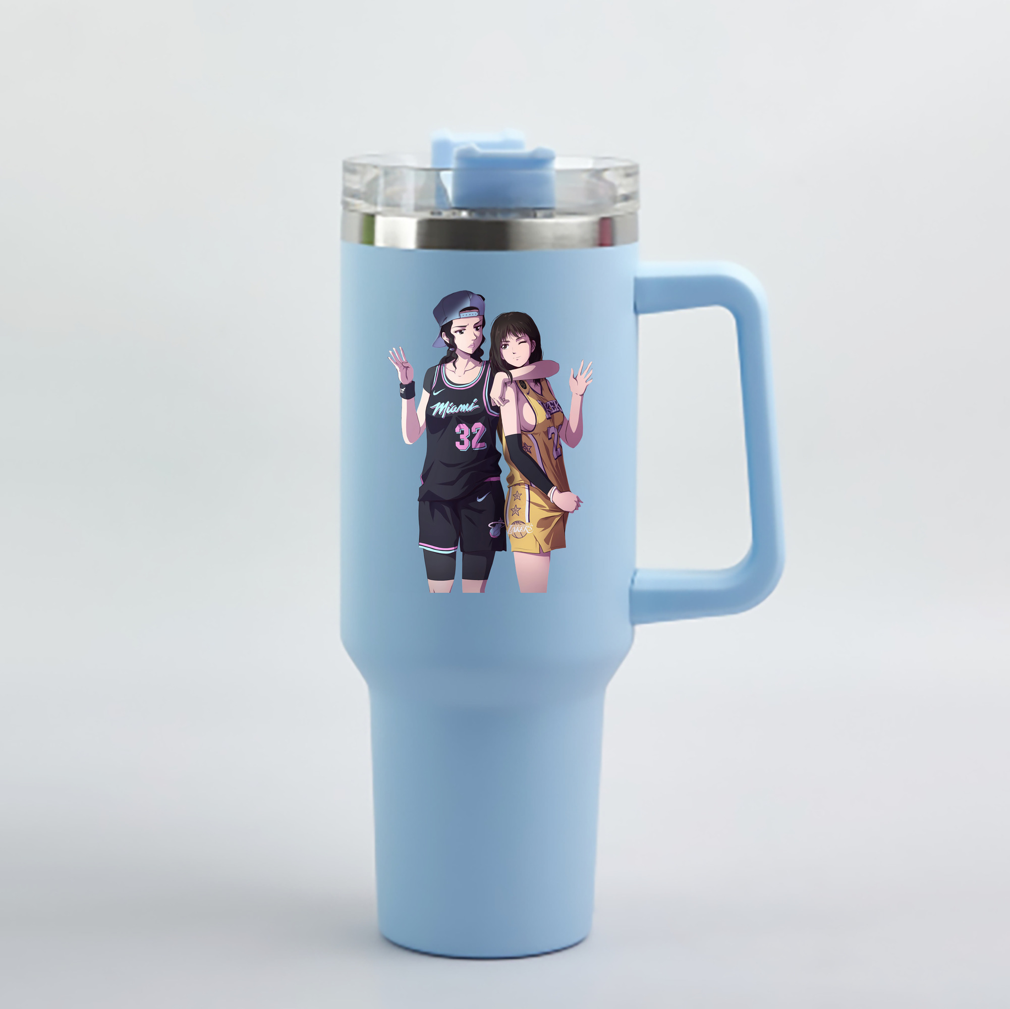 （画像用） SLAM DUNK／スラムダンク 1200mL車用タンブラー - クリスタルステッカー（プラスチックストロー付き）