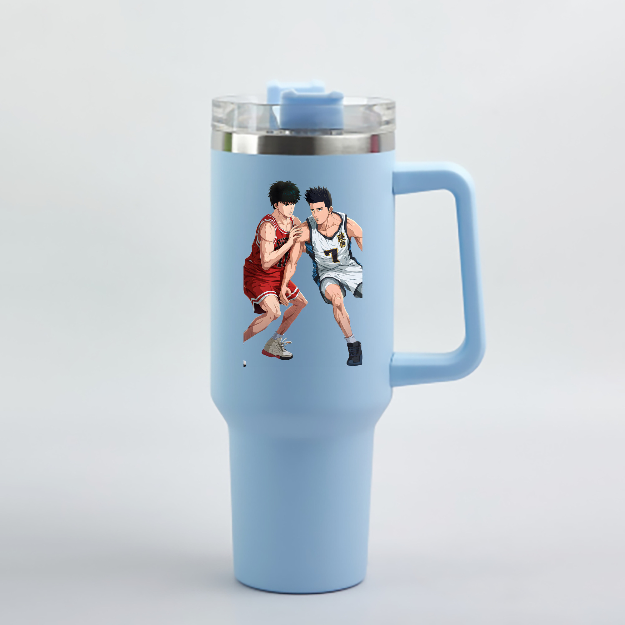 （画像用） SLAM DUNK／スラムダンク 1200mL車用タンブラー - クリスタルステッカー（プラスチックストロー付き）