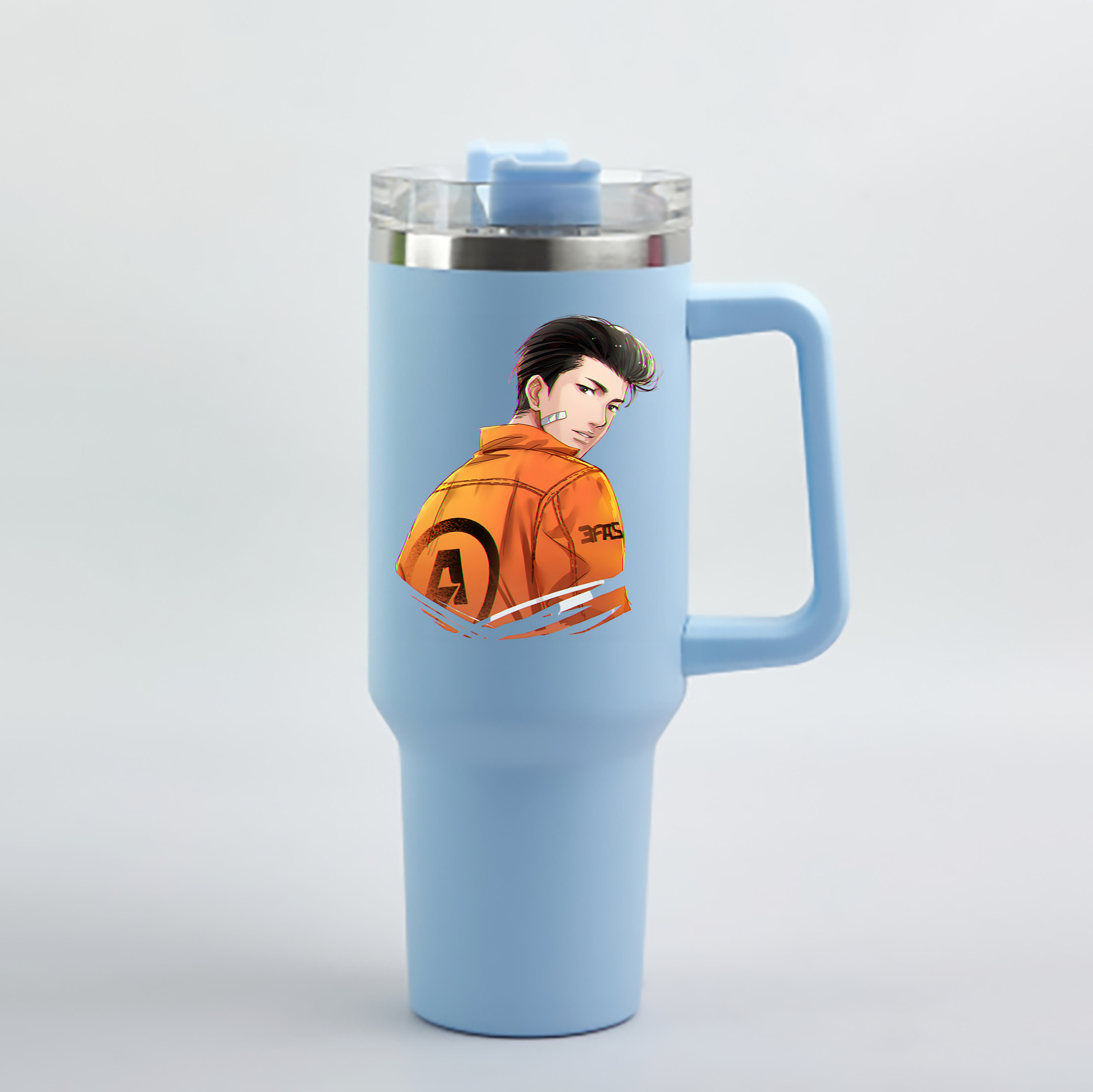 （画像用） SLAM DUNK／スラムダンク 1200mL車用タンブラー - クリスタルステッカー（プラスチックストロー付き）