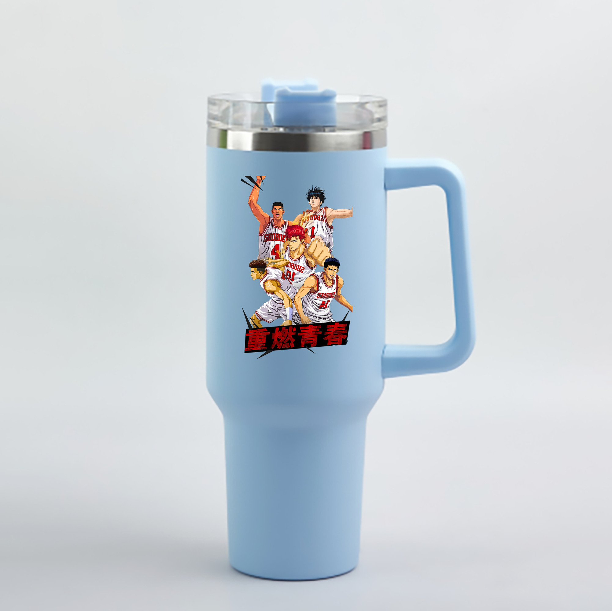 （画像用） SLAM DUNK／スラムダンク 1200mL車用タンブラー - クリスタルステッカー（プラスチックストロー付き）