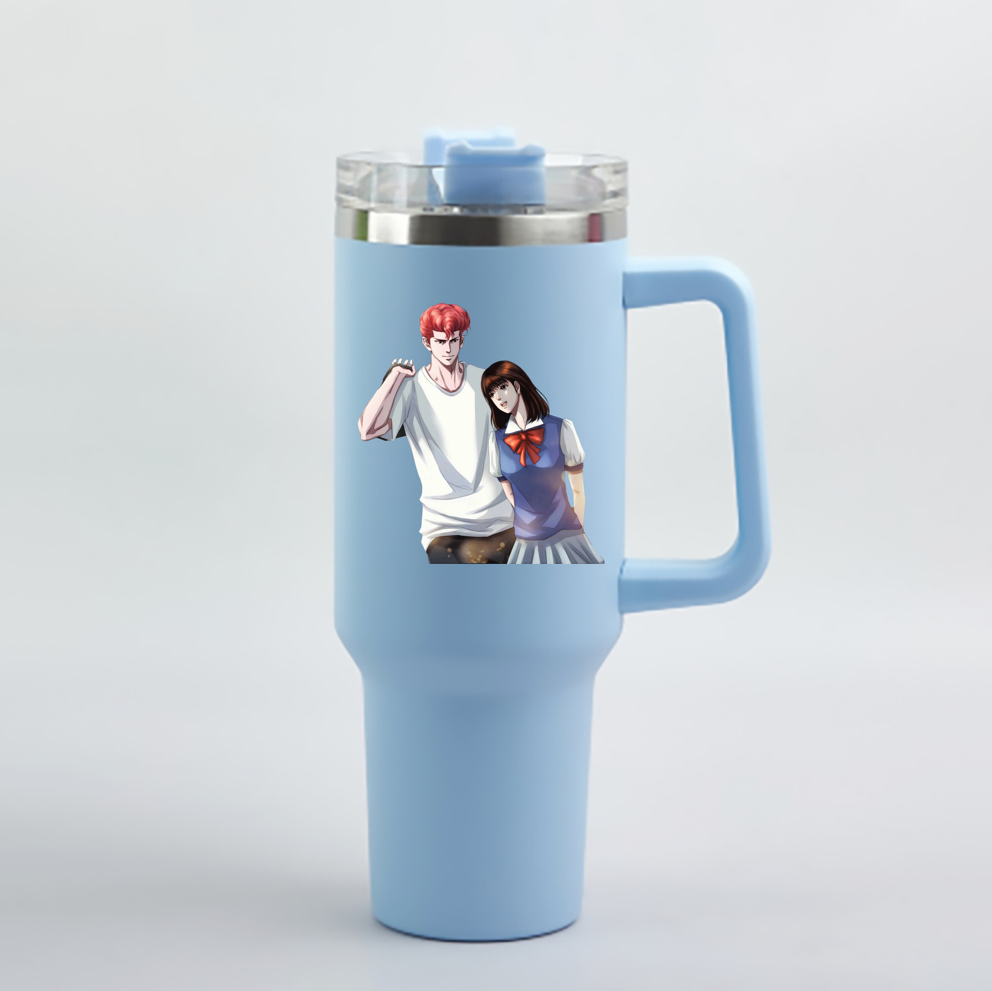 （画像用） SLAM DUNK／スラムダンク 1200mL車用タンブラー - クリスタルステッカー（プラスチックストロー付き）