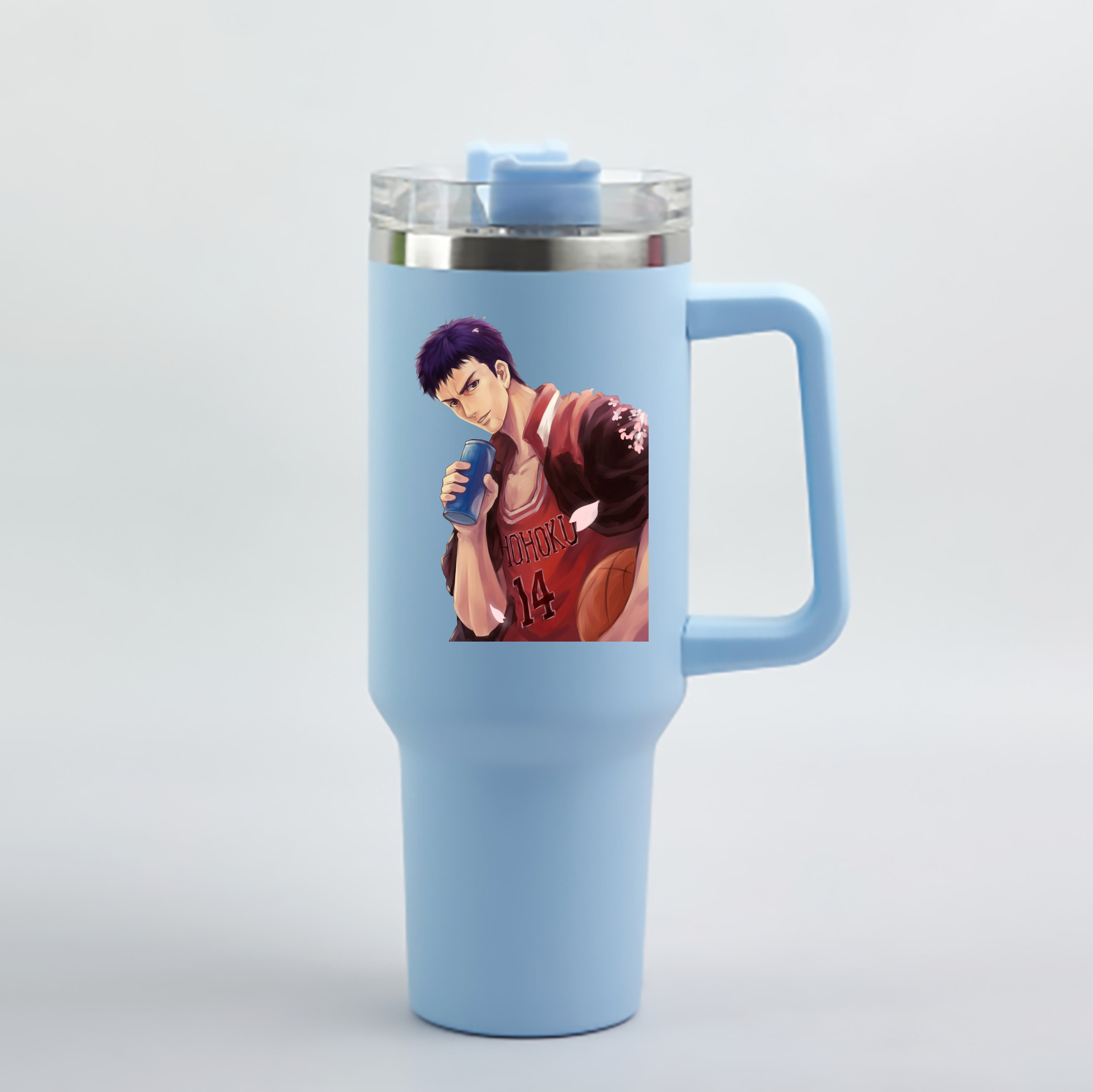 （画像用） SLAM DUNK／スラムダンク 1200mL車用タンブラー - クリスタルステッカー（プラスチックストロー付き）