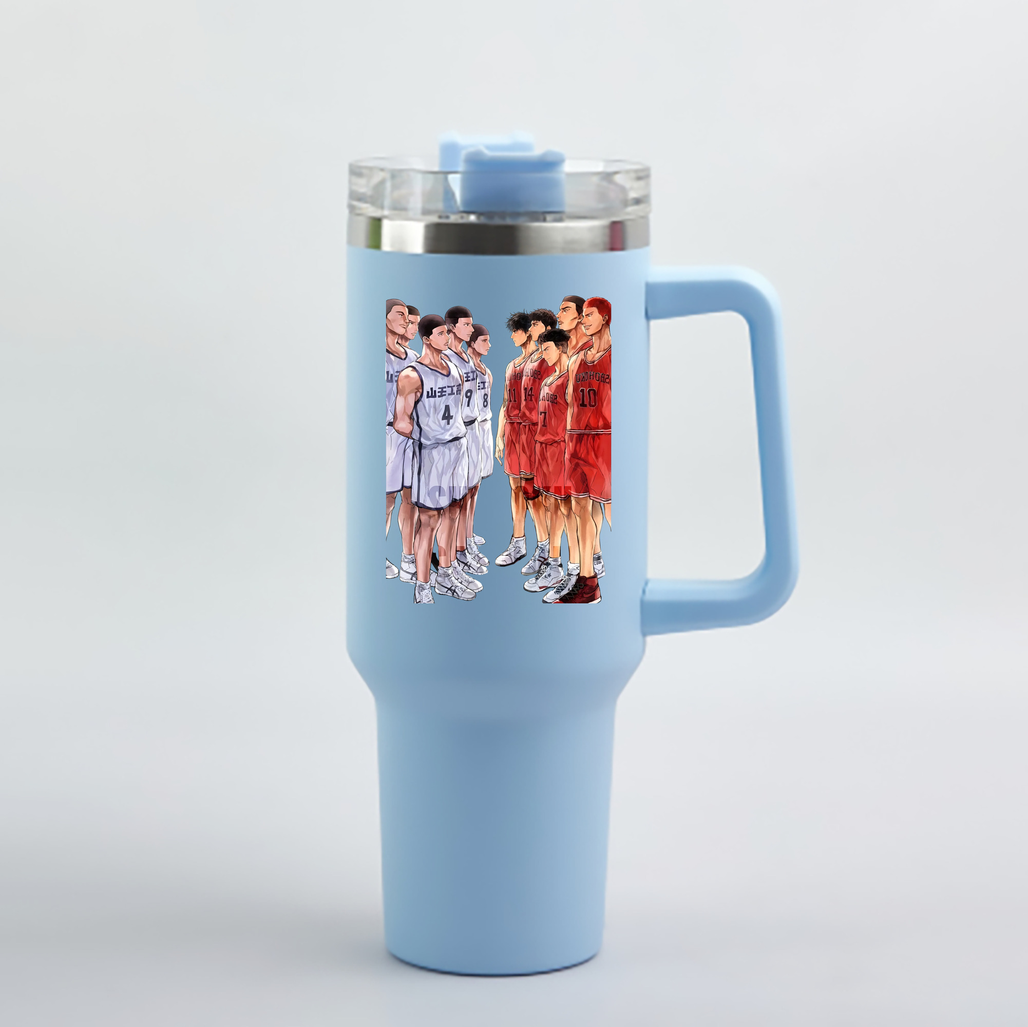 （画像用） SLAM DUNK／スラムダンク 1200mL車用タンブラー - クリスタルステッカー（プラスチックストロー付き）