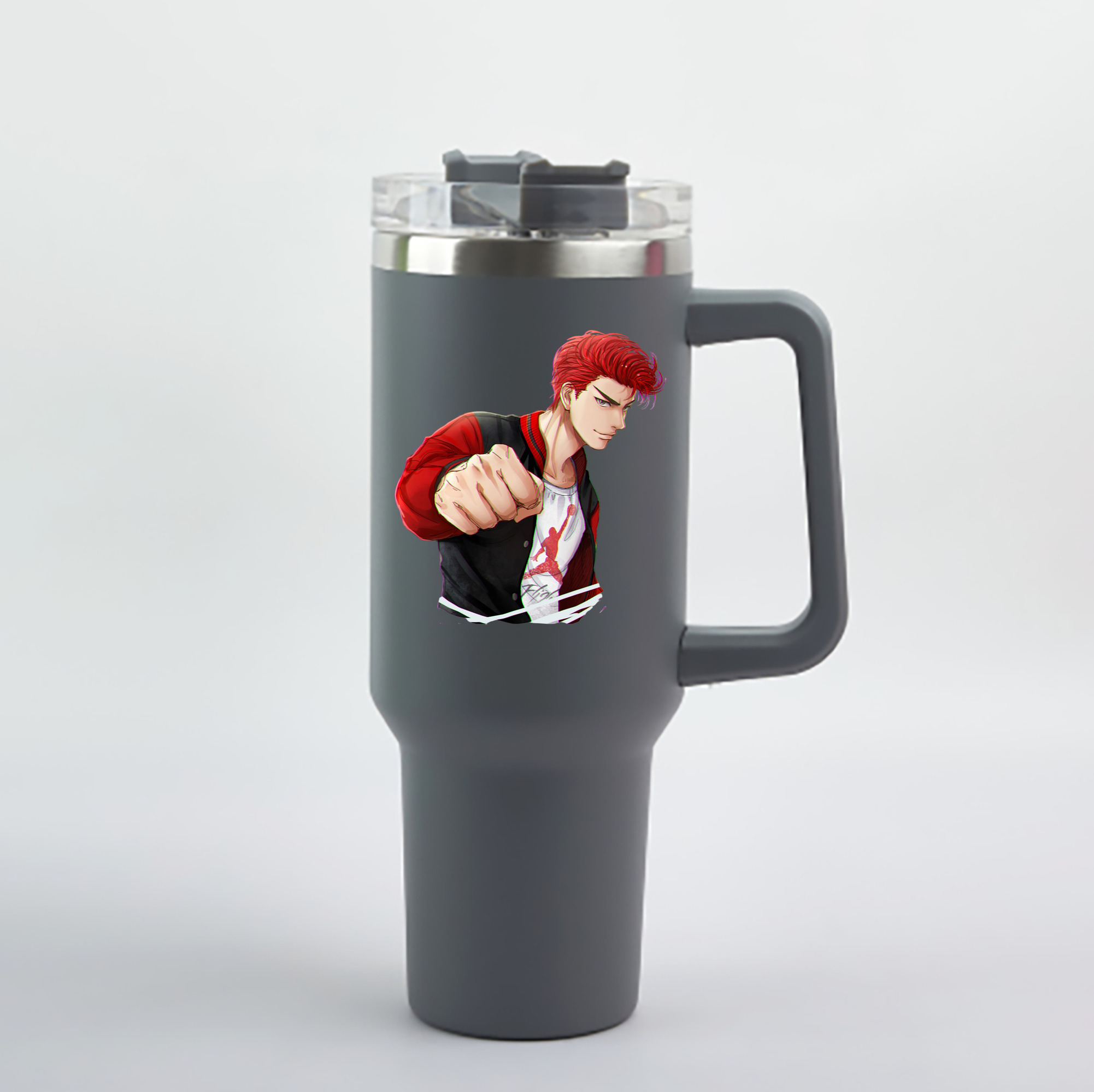 （画像用） SLAM DUNK／スラムダンク 1200mL車用タンブラー - クリスタルステッカー（プラスチックストロー付き）