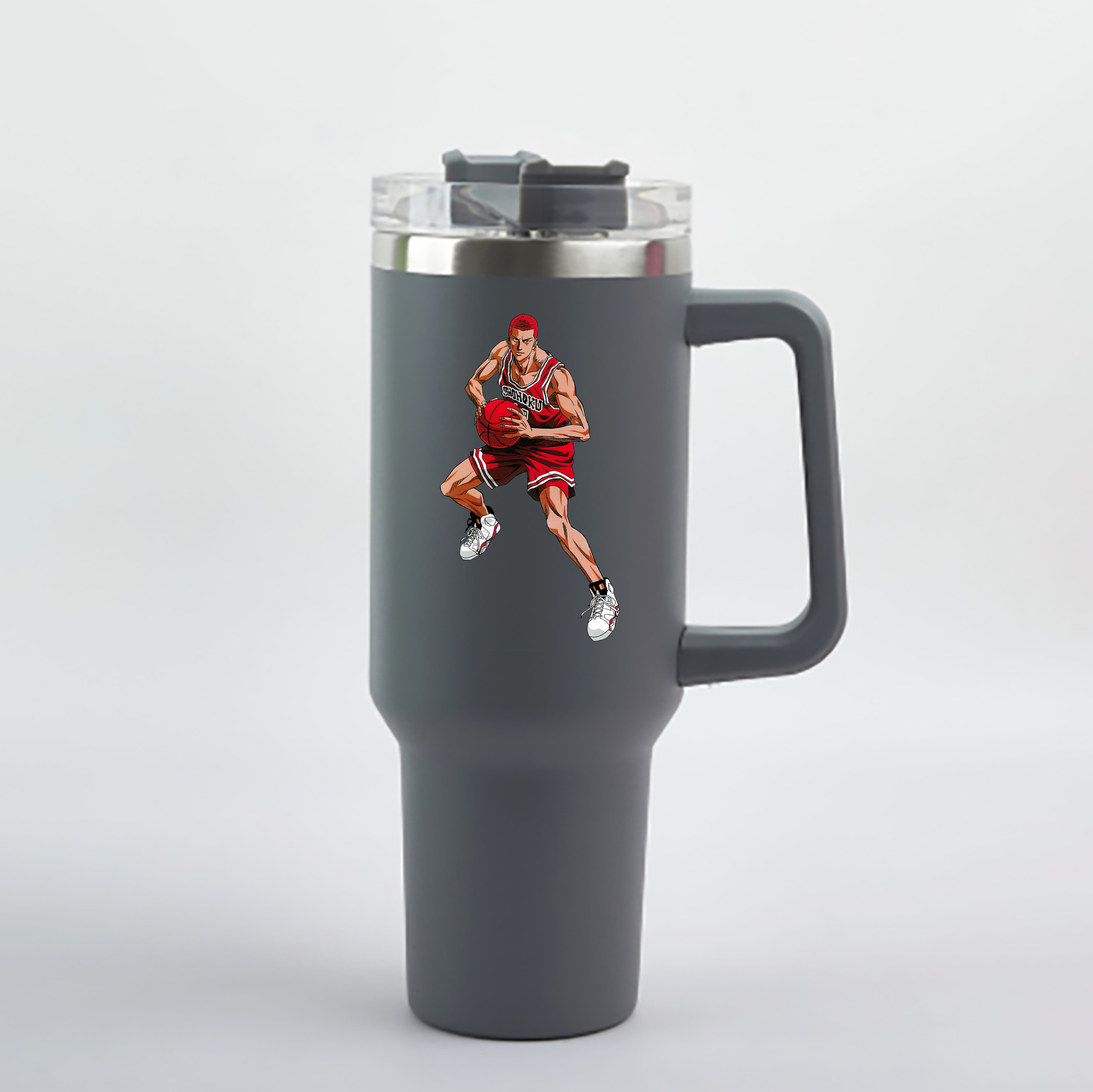 （画像用） SLAM DUNK／スラムダンク 1200mL車用タンブラー - クリスタルステッカー（プラスチックストロー付き）