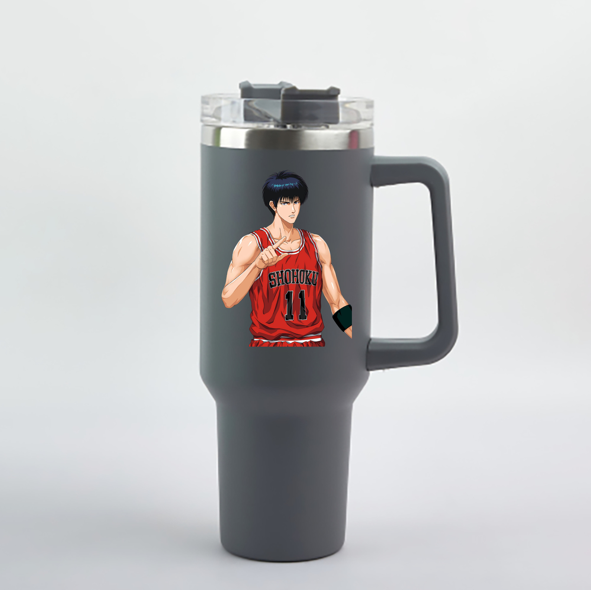 （画像用） SLAM DUNK／スラムダンク 1200mL車用タンブラー - クリスタルステッカー（プラスチックストロー付き）