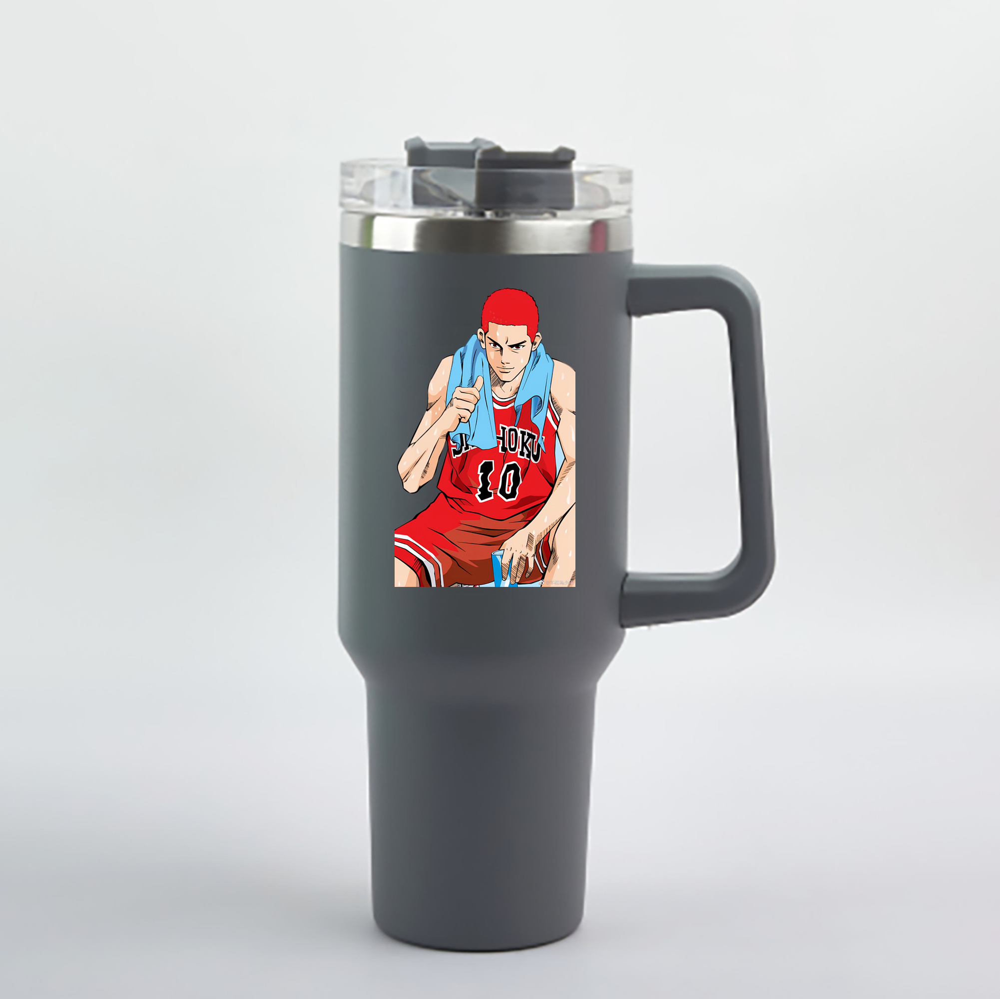（画像用） SLAM DUNK／スラムダンク 1200mL車用タンブラー - クリスタルステッカー（プラスチックストロー付き）