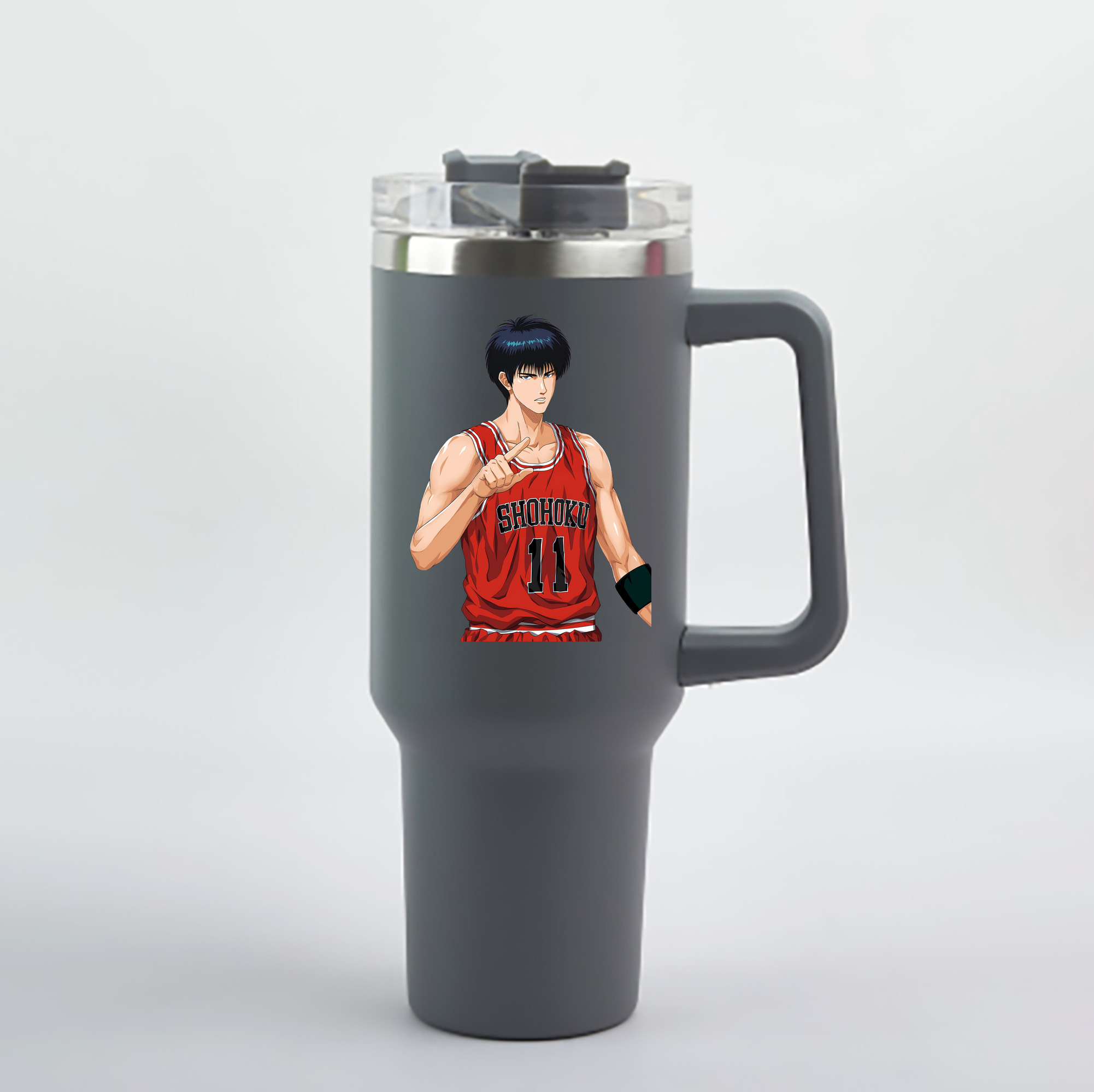 （画像用） SLAM DUNK／スラムダンク 1200mL車用タンブラー - クリスタルステッカー（プラスチックストロー付き）
