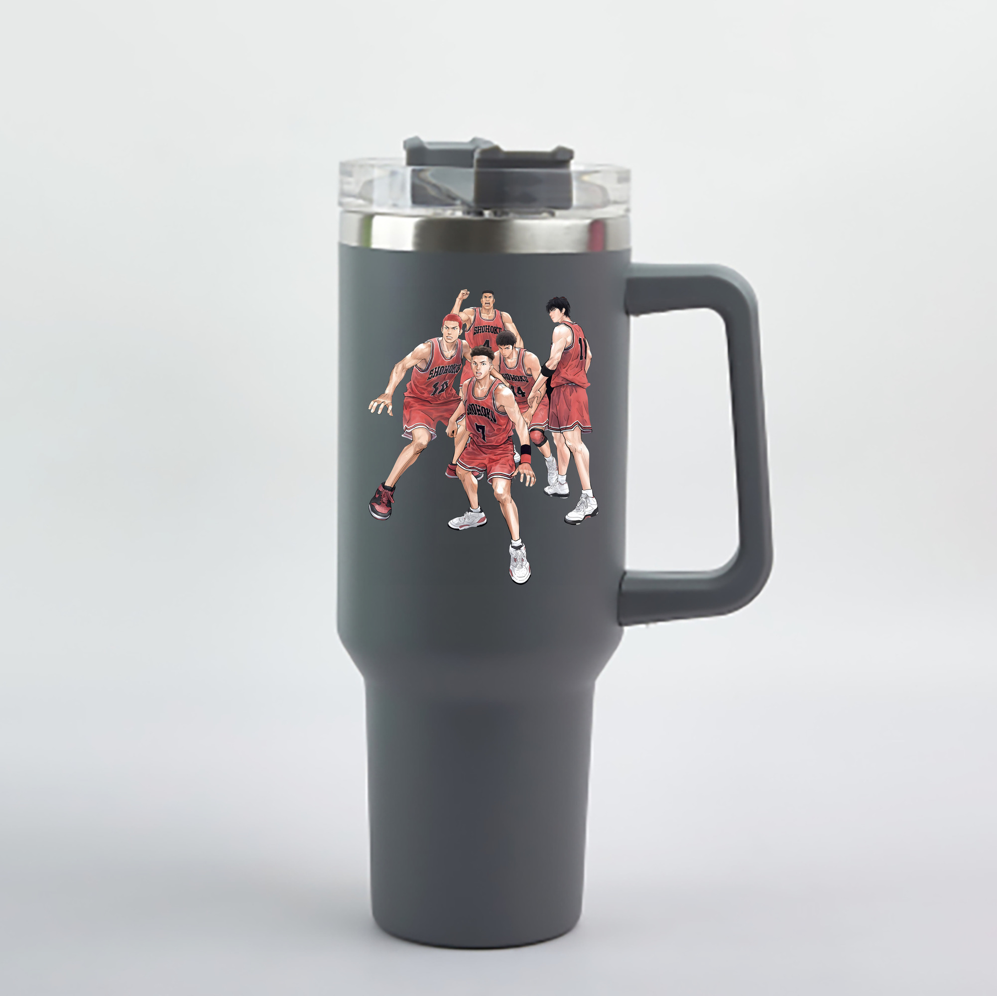 （画像用） SLAM DUNK／スラムダンク 1200mL車用タンブラー - クリスタルステッカー（プラスチックストロー付き）