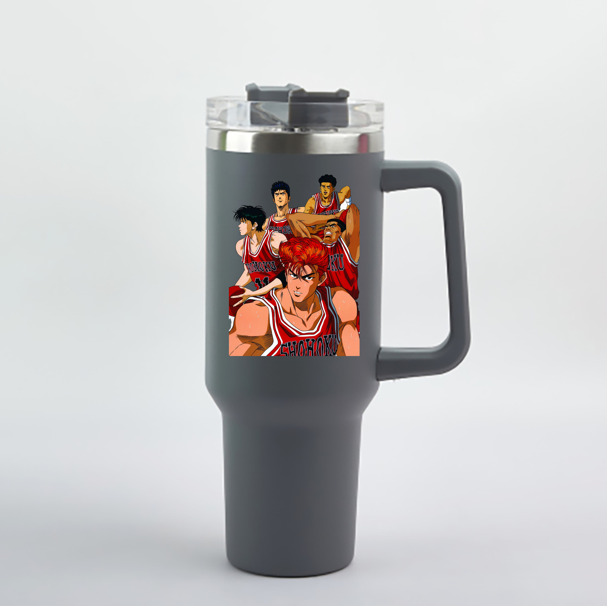 （画像用） SLAM DUNK／スラムダンク 1200mL車用タンブラー - クリスタルステッカー（プラスチックストロー付き）