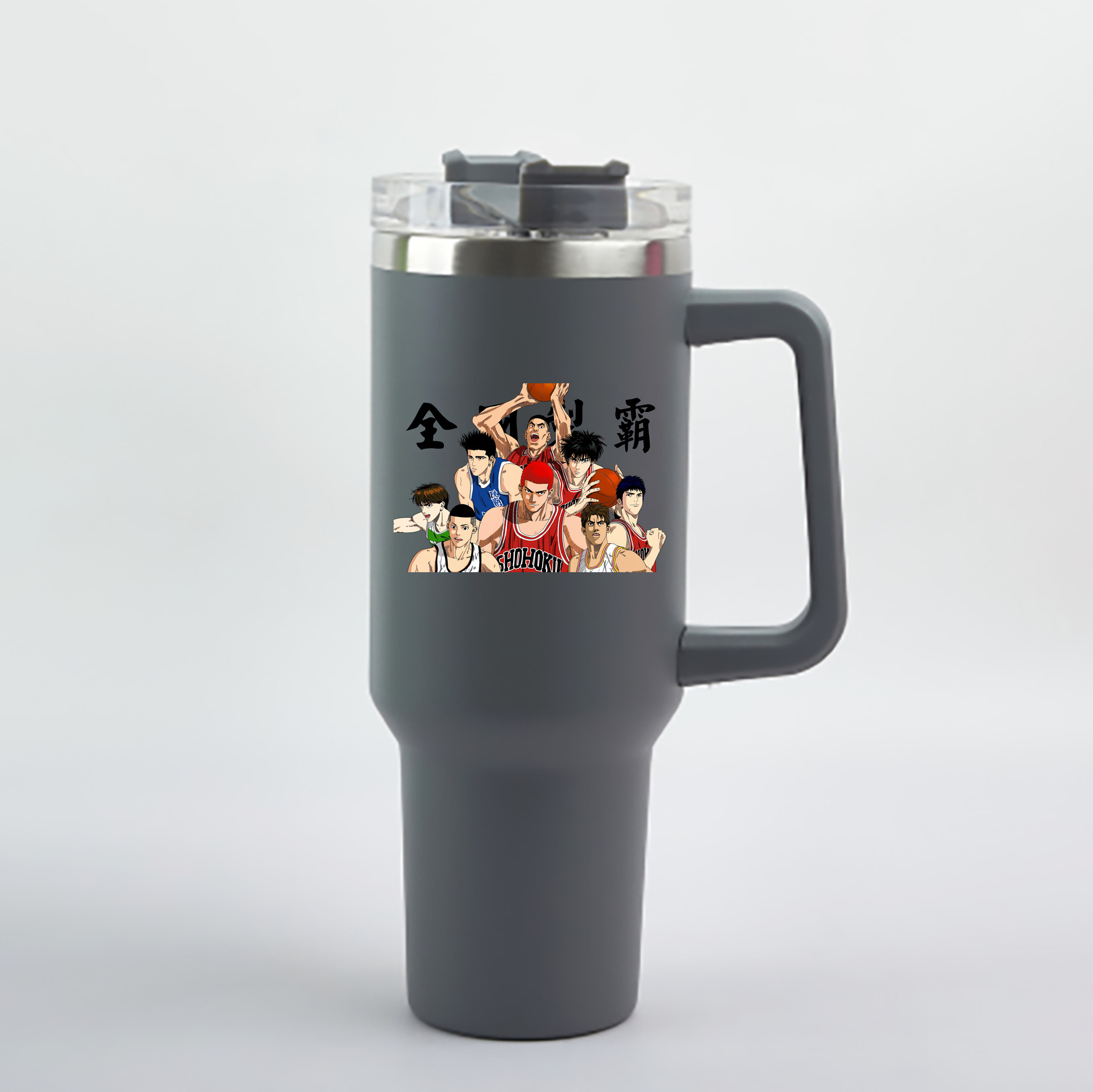 （画像用） SLAM DUNK／スラムダンク 1200mL車用タンブラー - クリスタルステッカー（プラスチックストロー付き）