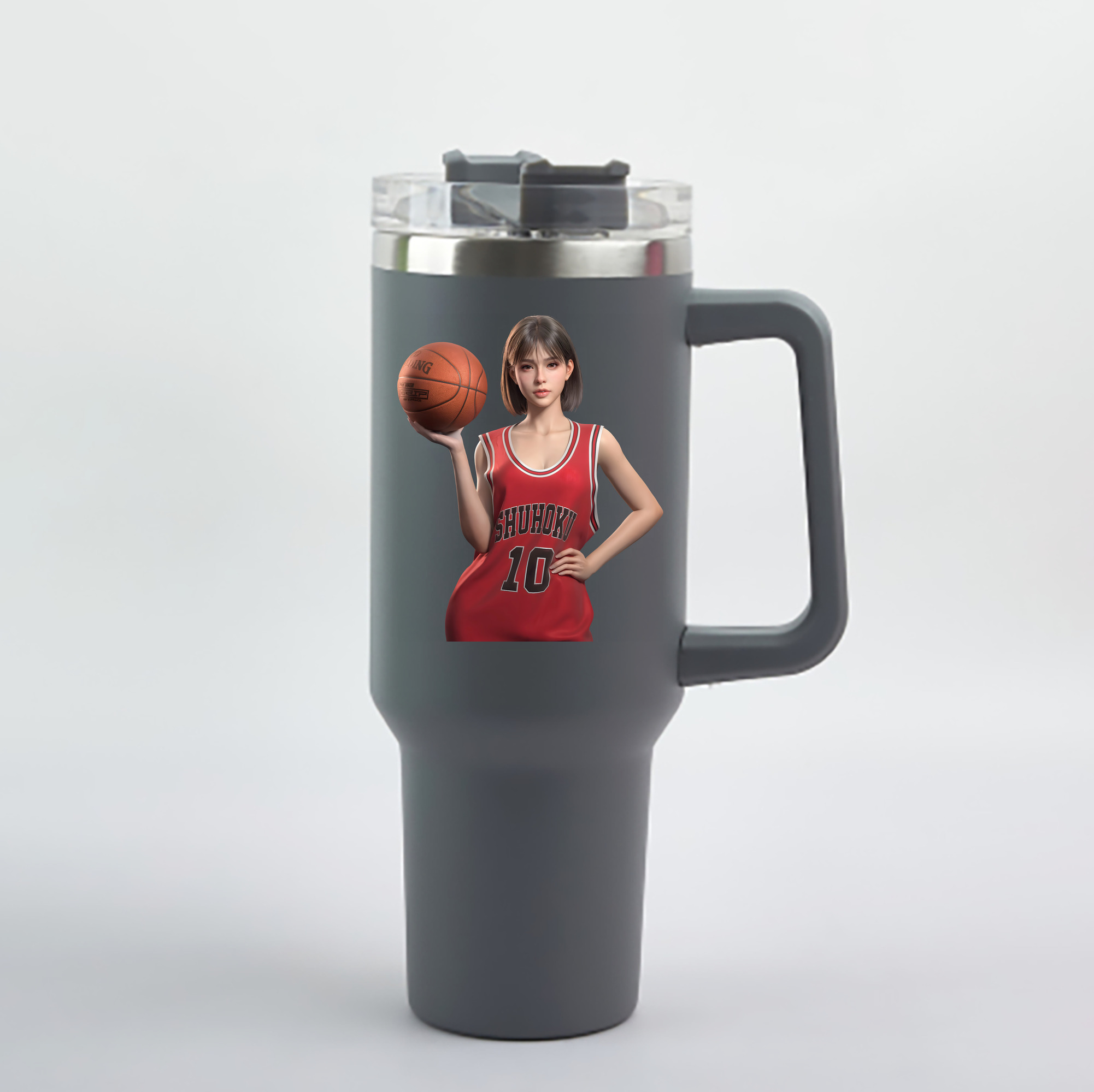 （画像用） SLAM DUNK／スラムダンク 1200mL車用タンブラー - クリスタルステッカー（プラスチックストロー付き）