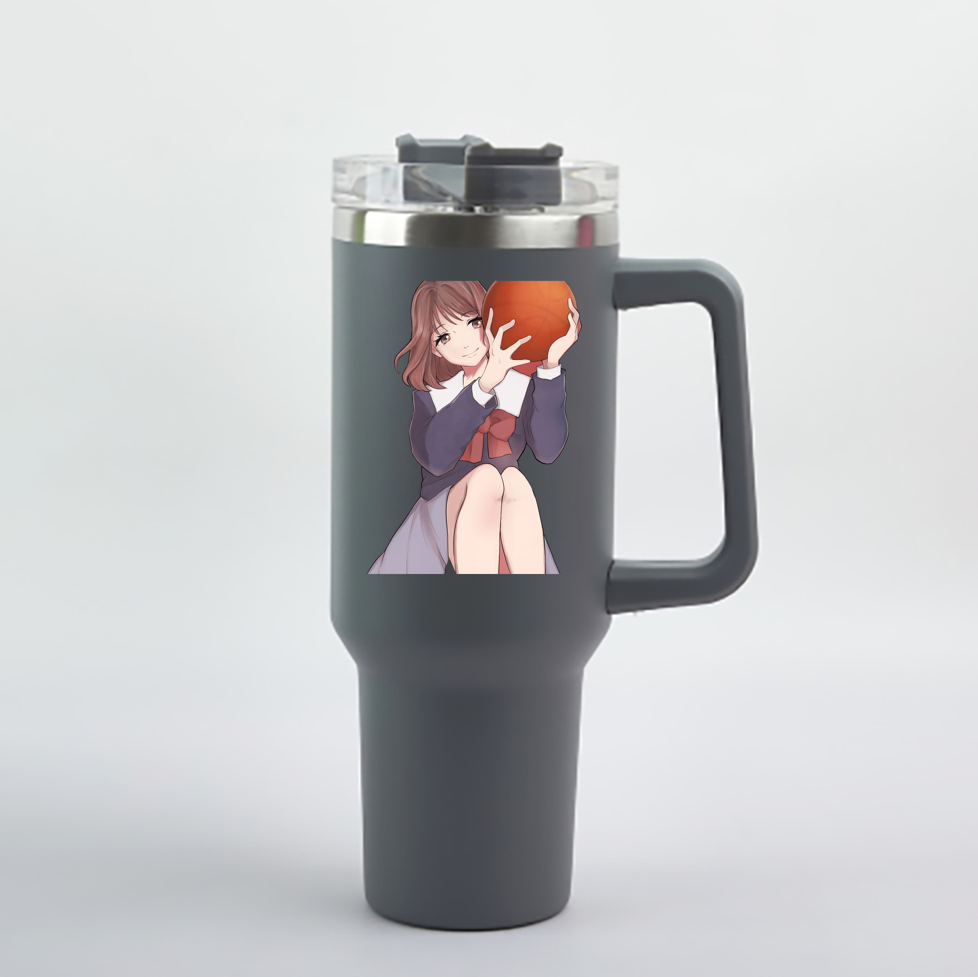 （画像用） SLAM DUNK／スラムダンク 1200mL車用タンブラー - クリスタルステッカー（プラスチックストロー付き）