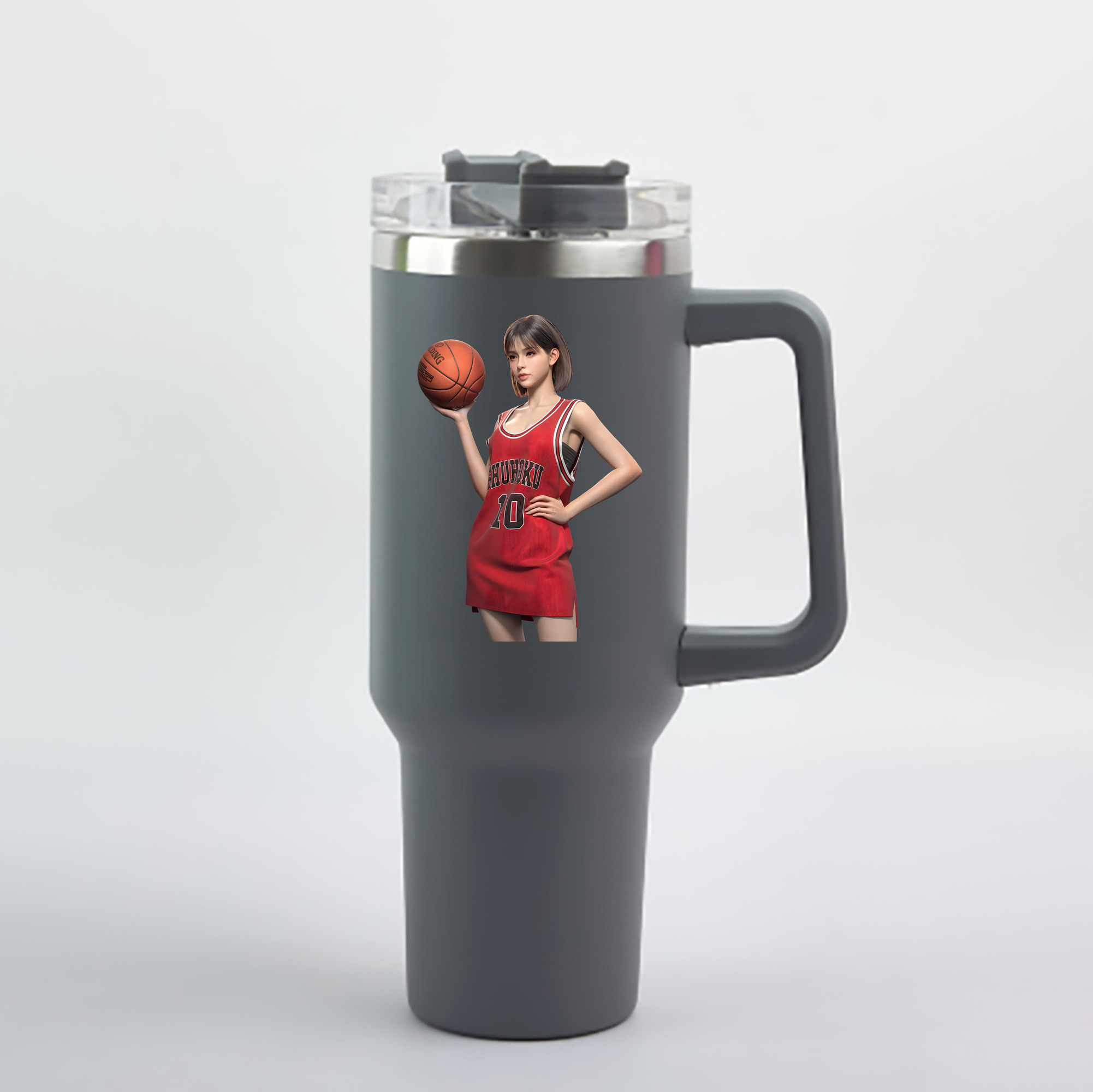 （画像用） SLAM DUNK／スラムダンク 1200mL車用タンブラー - クリスタルステッカー（プラスチックストロー付き）