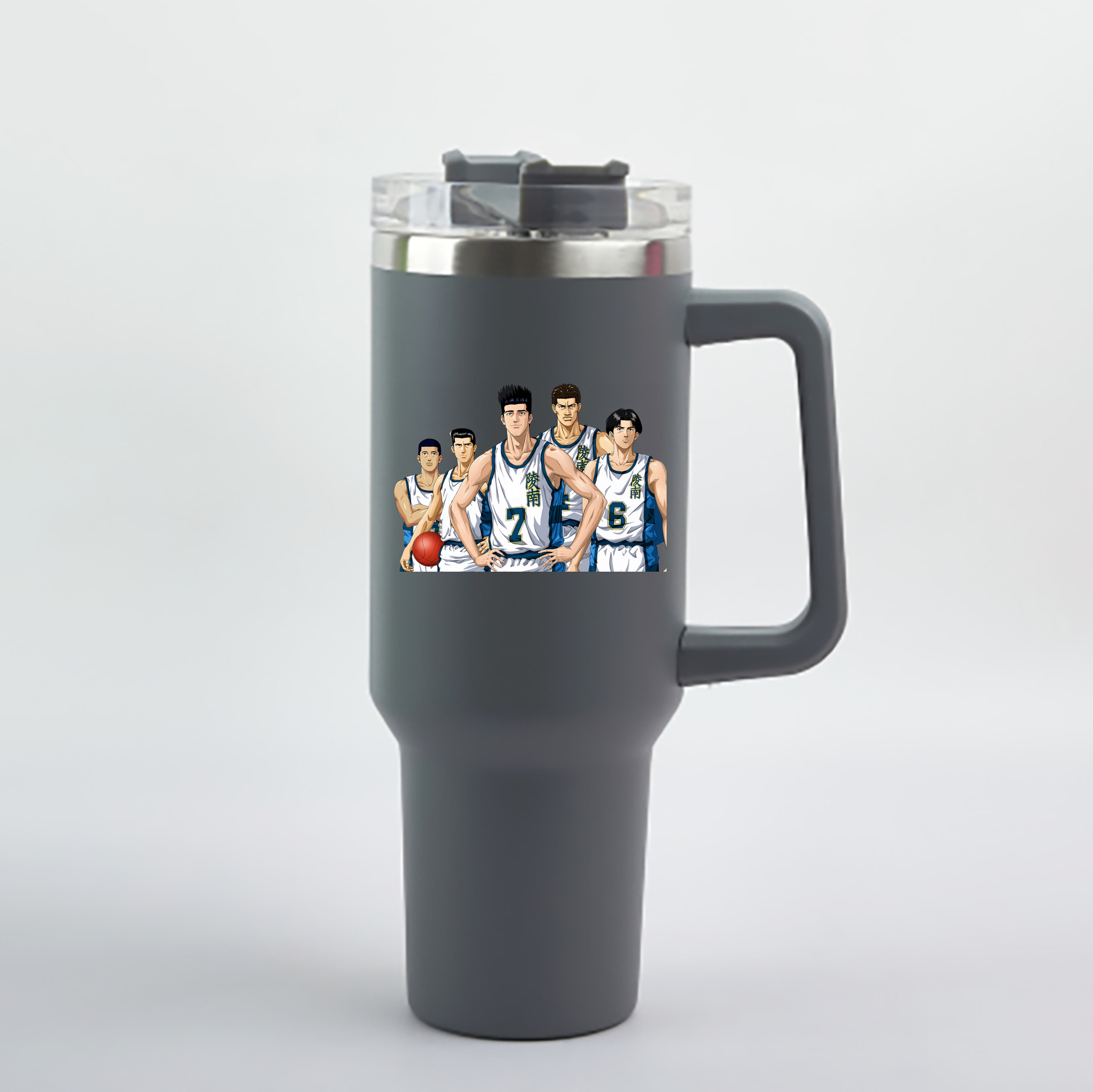 （画像用） SLAM DUNK／スラムダンク 1200mL車用タンブラー - クリスタルステッカー（プラスチックストロー付き）