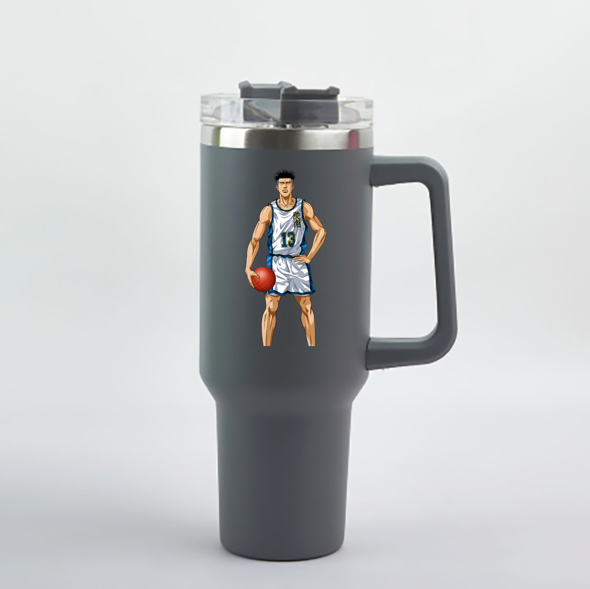 （画像用） SLAM DUNK／スラムダンク 1200mL車用タンブラー - クリスタルステッカー（プラスチックストロー付き）