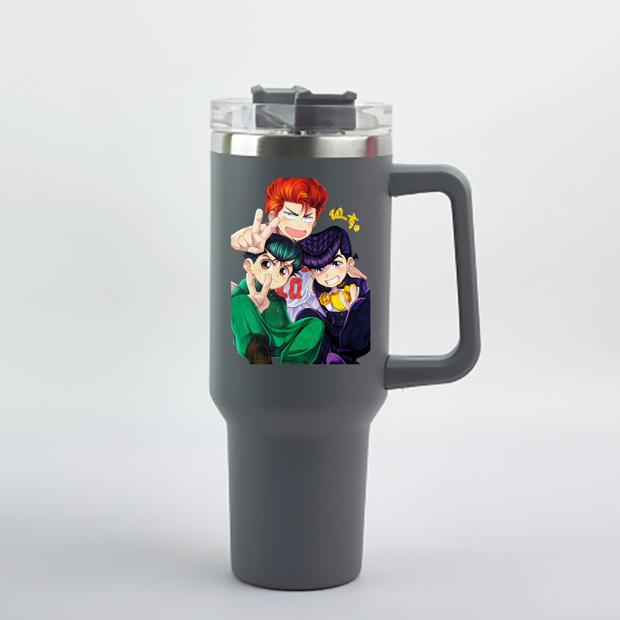 （画像用） SLAM DUNK／スラムダンク 1200mL車用タンブラー - クリスタルステッカー（プラスチックストロー付き）