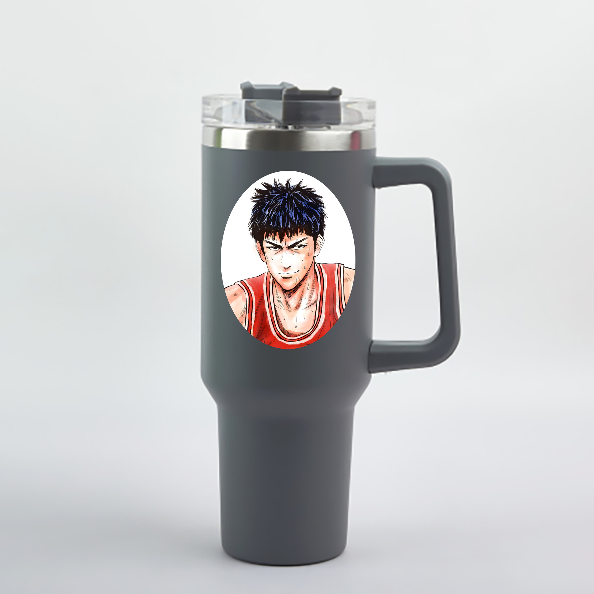 （画像用） SLAM DUNK／スラムダンク 1200mL車用タンブラー - クリスタルステッカー（プラスチックストロー付き）