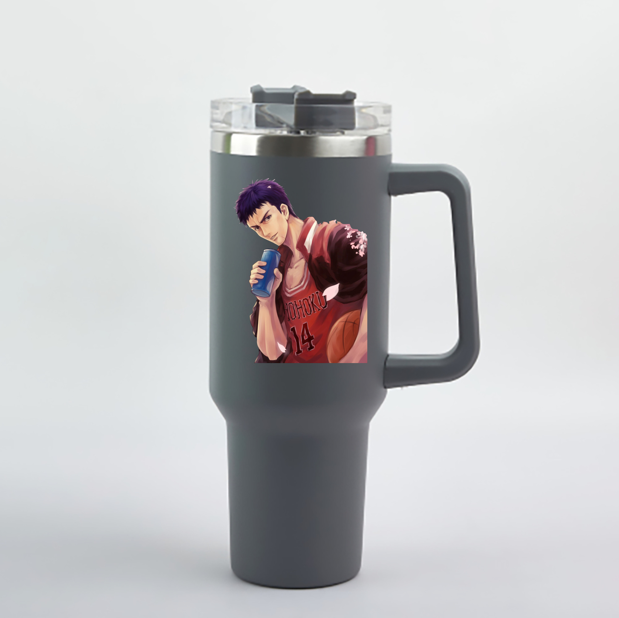 （画像用） SLAM DUNK／スラムダンク 1200mL車用タンブラー - クリスタルステッカー（プラスチックストロー付き）