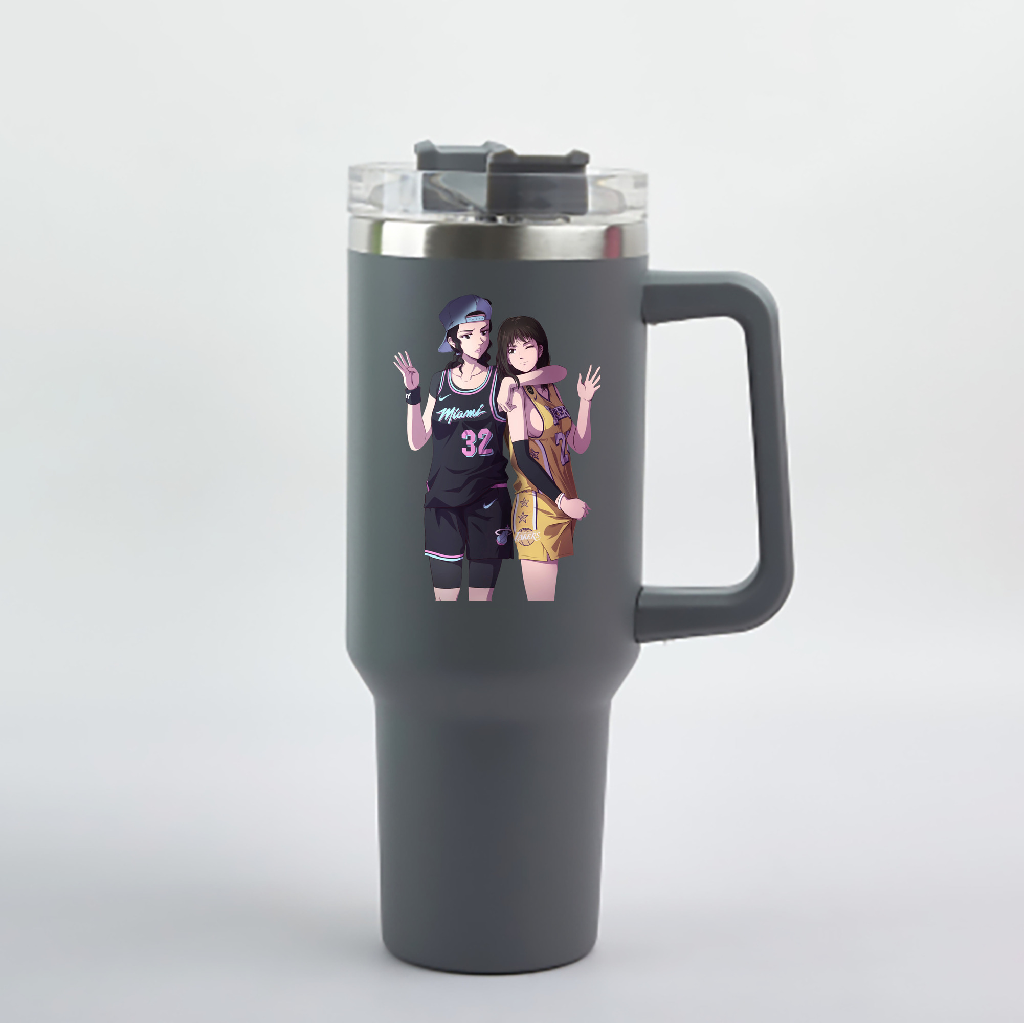 （画像用） SLAM DUNK／スラムダンク 1200mL車用タンブラー - クリスタルステッカー（プラスチックストロー付き）