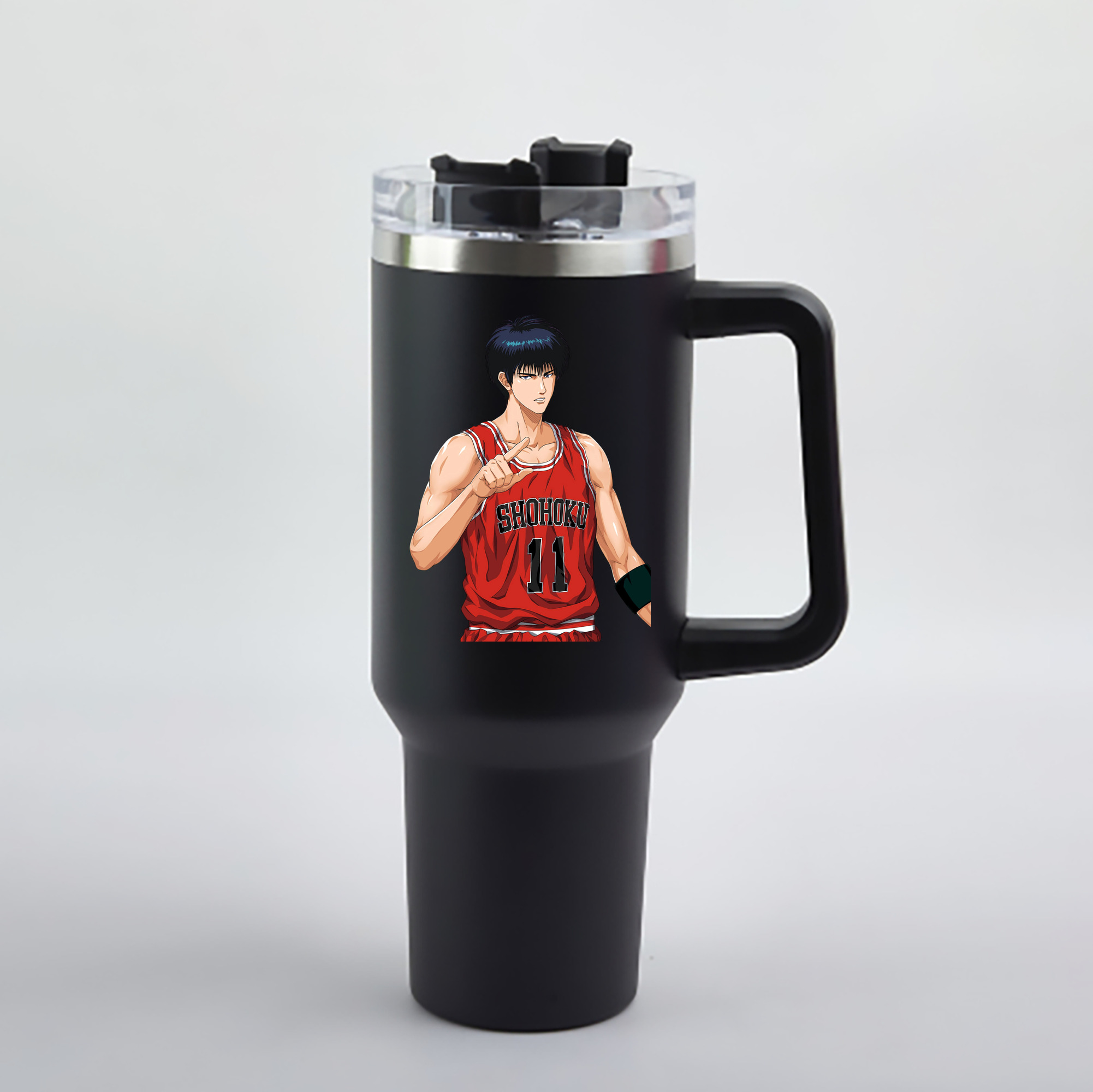 （画像用） SLAM DUNK／スラムダンク 1200mL車用タンブラー - クリスタルステッカー（プラスチックストロー付き）
