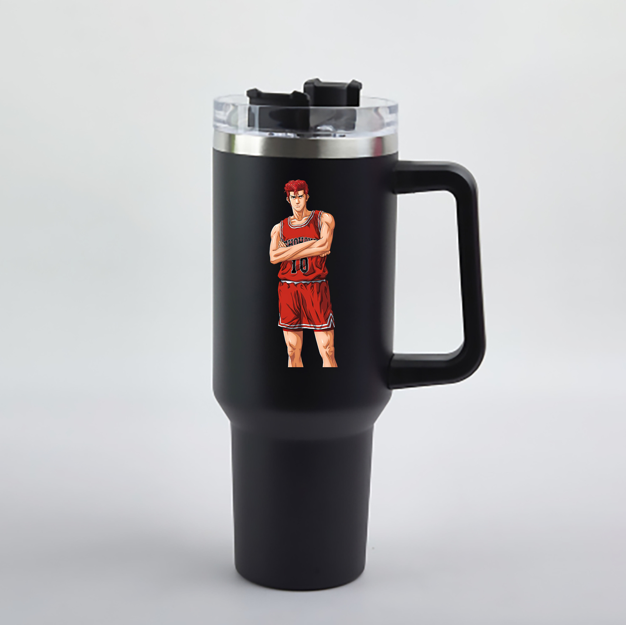 （画像用） SLAM DUNK／スラムダンク 1200mL車用タンブラー - クリスタルステッカー（プラスチックストロー付き）