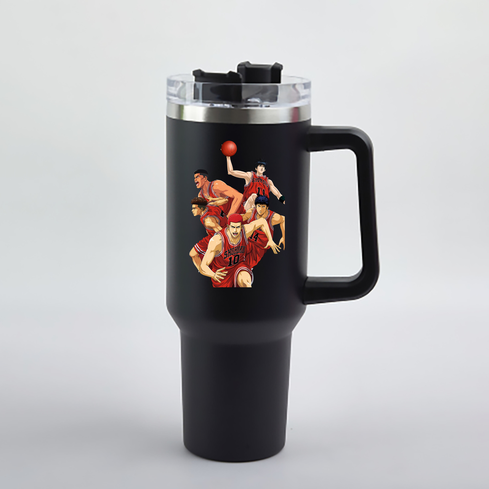 （画像用） SLAM DUNK／スラムダンク 1200mL車用タンブラー - クリスタルステッカー（プラスチックストロー付き）