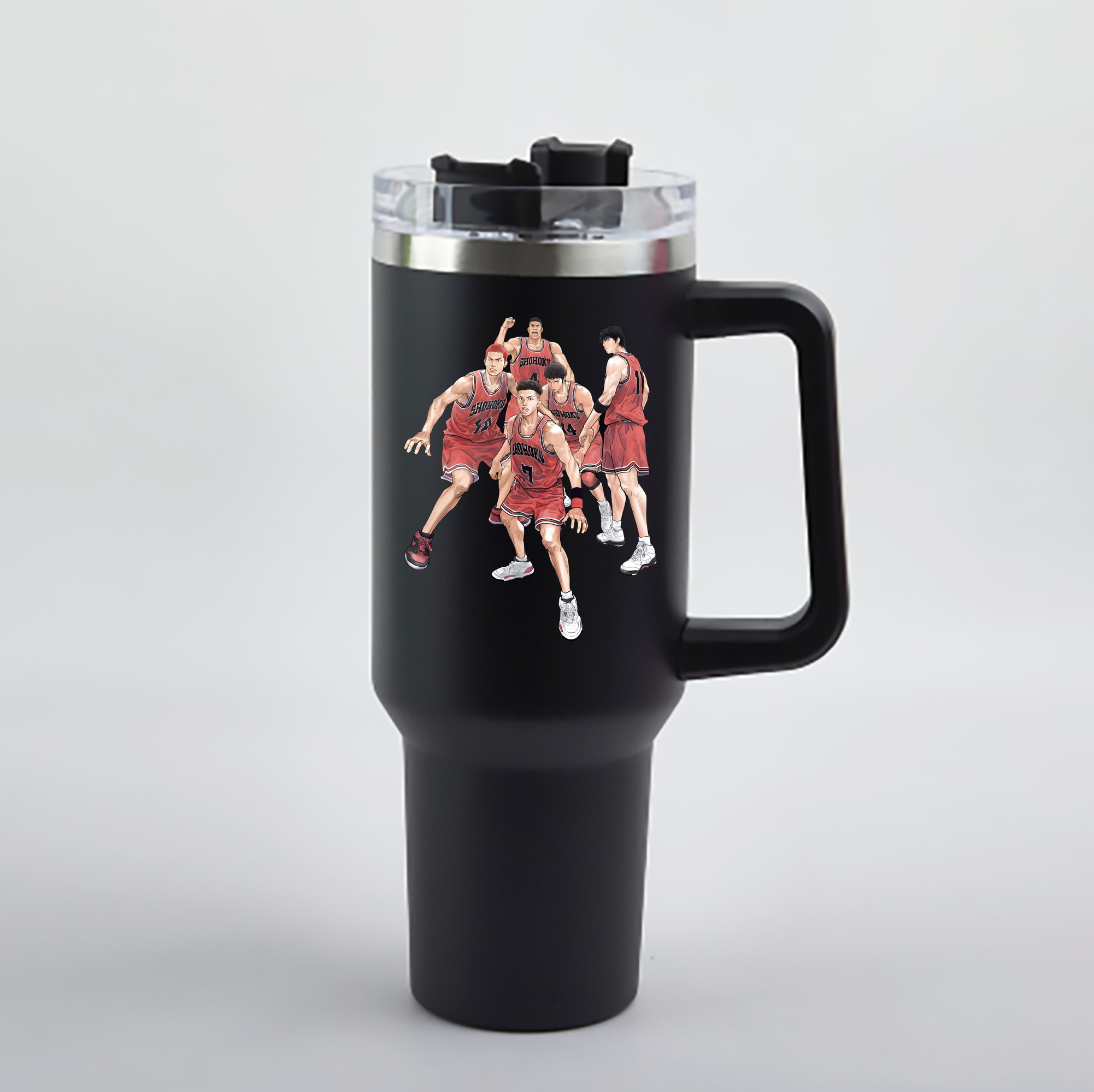 （画像用） SLAM DUNK／スラムダンク 1200mL車用タンブラー - クリスタルステッカー（プラスチックストロー付き）