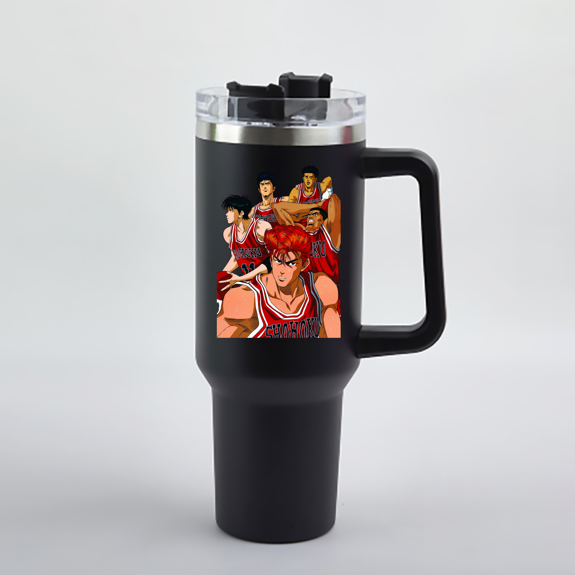 （画像用） SLAM DUNK／スラムダンク 1200mL車用タンブラー - クリスタルステッカー（プラスチックストロー付き）