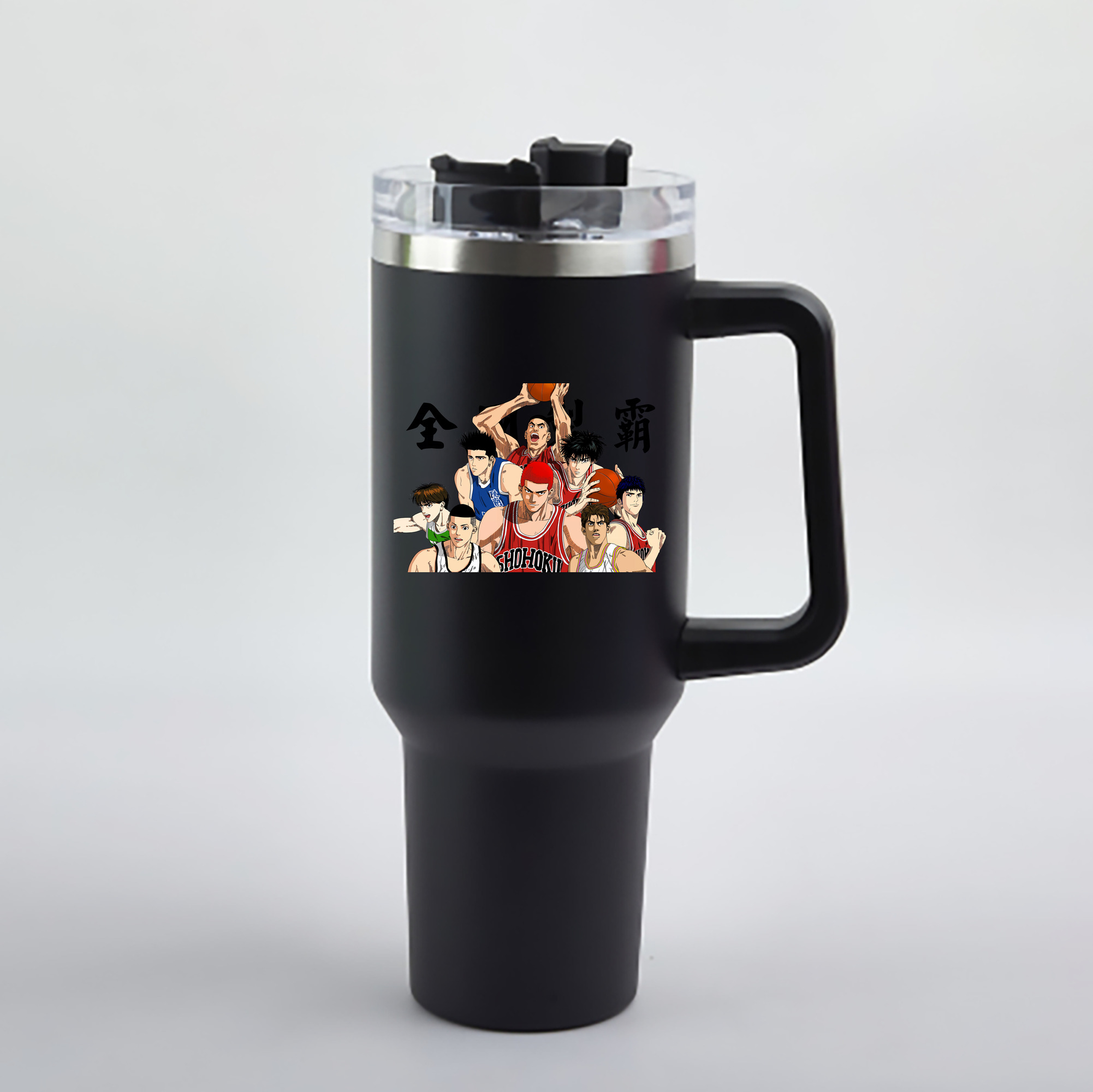 （画像用） SLAM DUNK／スラムダンク 1200mL車用タンブラー - クリスタルステッカー（プラスチックストロー付き）