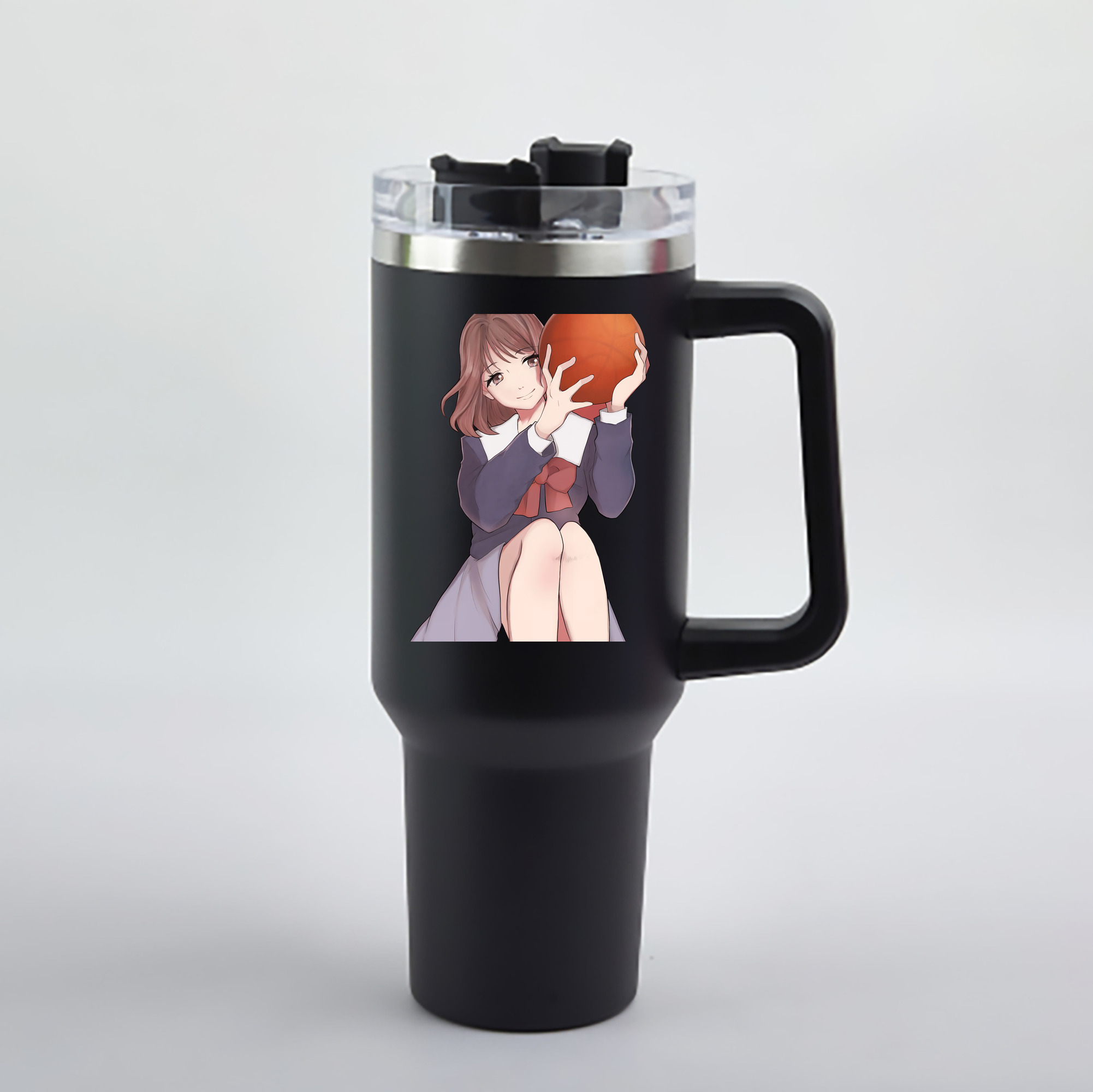 （画像用） SLAM DUNK／スラムダンク 1200mL車用タンブラー - クリスタルステッカー（プラスチックストロー付き）