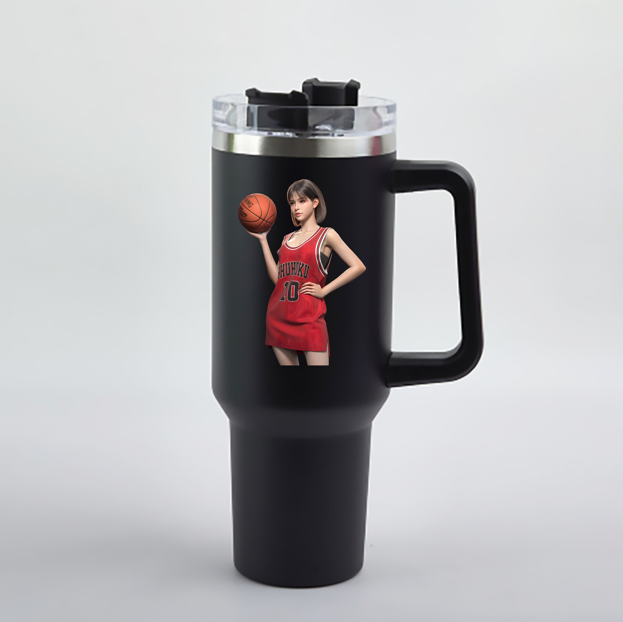 （画像用） SLAM DUNK／スラムダンク 1200mL車用タンブラー - クリスタルステッカー（プラスチックストロー付き）