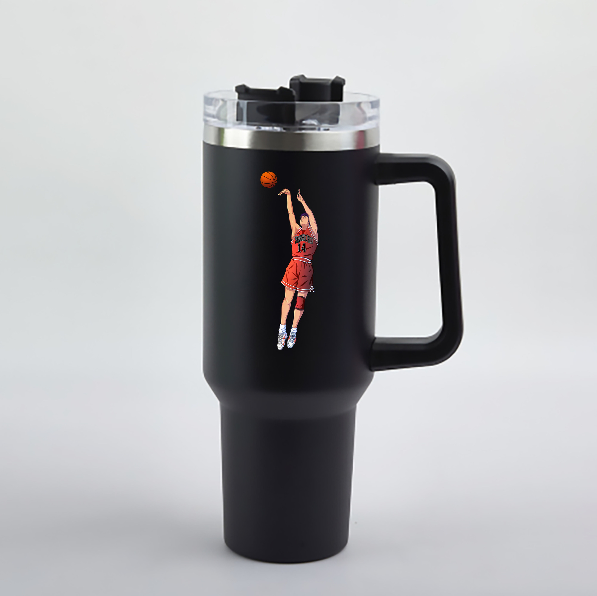 （画像用） SLAM DUNK／スラムダンク 1200mL車用タンブラー - クリスタルステッカー（プラスチックストロー付き）