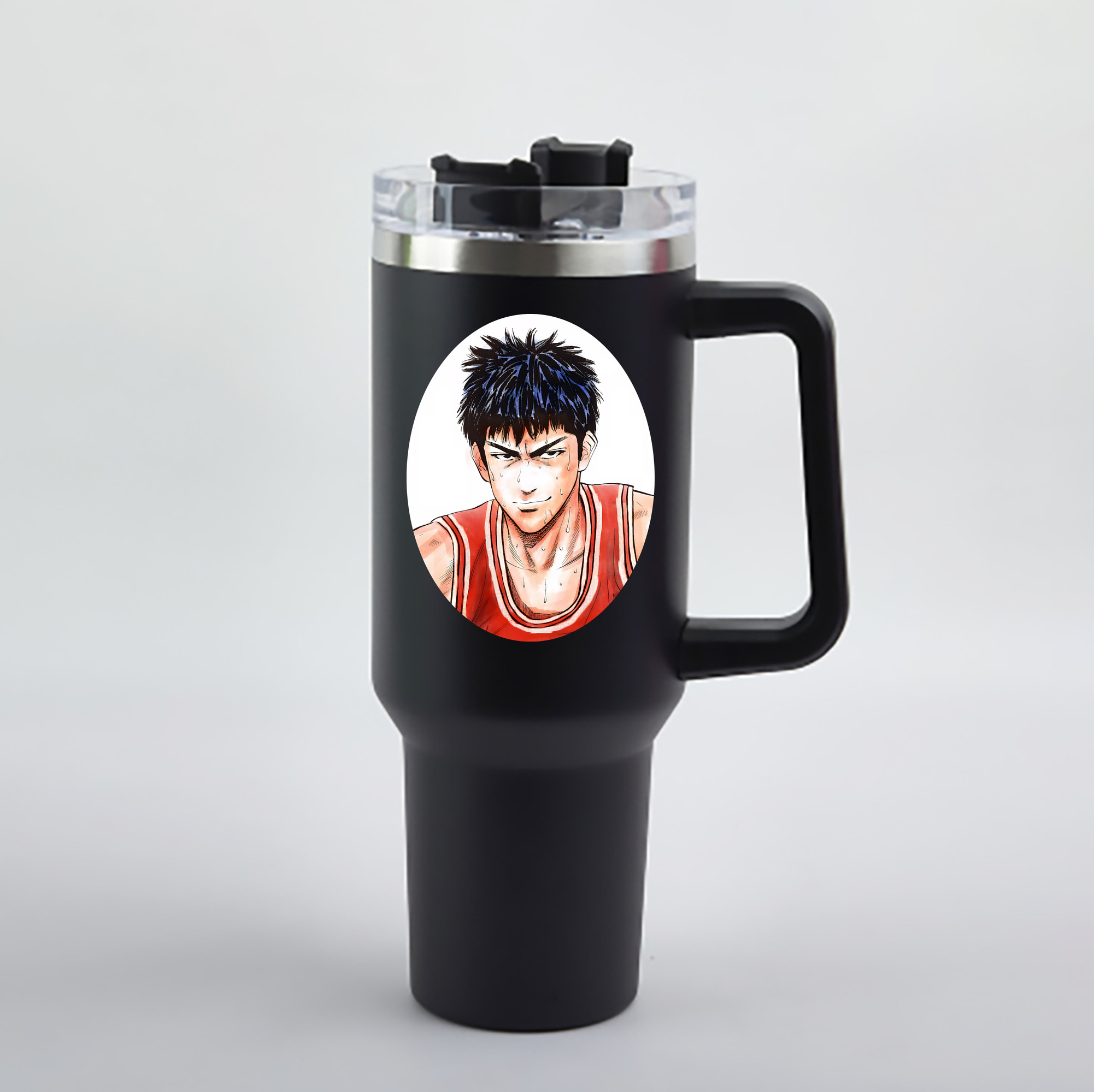 （画像用） SLAM DUNK／スラムダンク 1200mL車用タンブラー - クリスタルステッカー（プラスチックストロー付き）