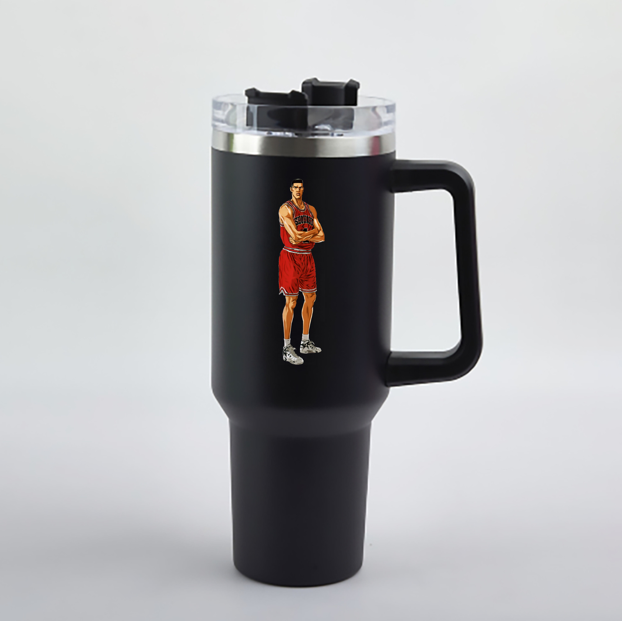 （画像用） SLAM DUNK／スラムダンク 1200mL車用タンブラー - クリスタルステッカー（プラスチックストロー付き）