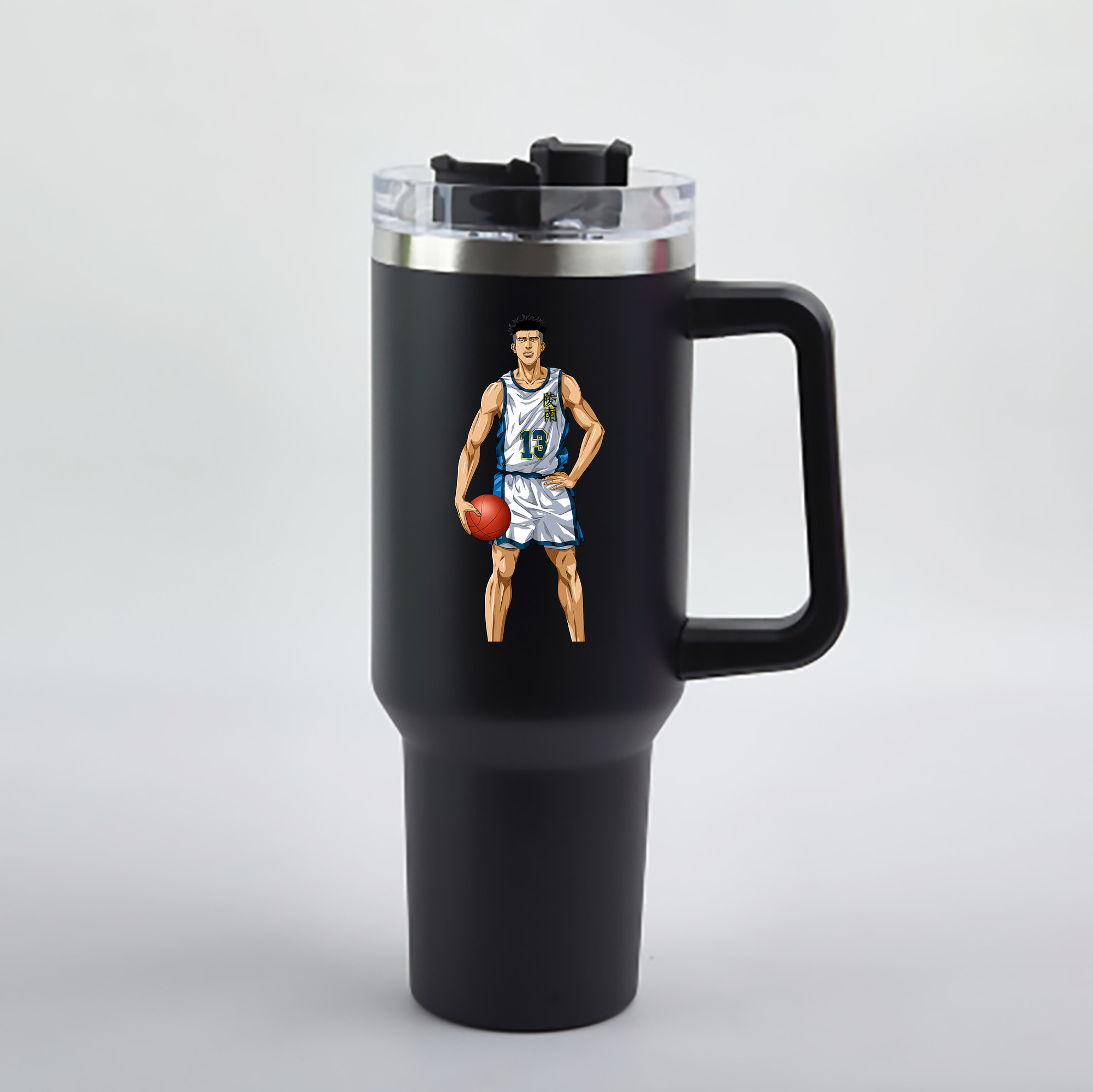 （画像用） SLAM DUNK／スラムダンク 1200mL車用タンブラー - クリスタルステッカー（プラスチックストロー付き）