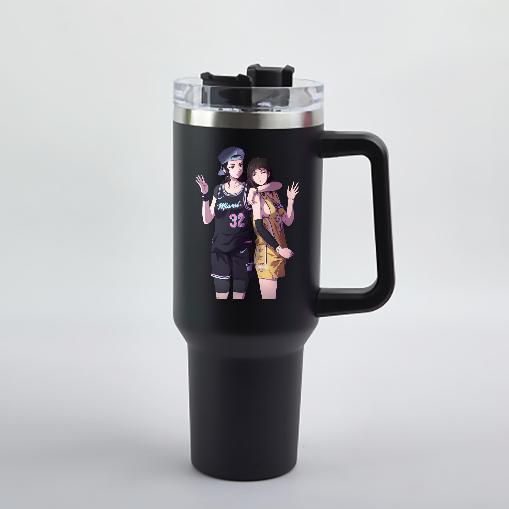 （画像用） SLAM DUNK／スラムダンク 1200mL車用タンブラー - クリスタルステッカー（プラスチックストロー付き）