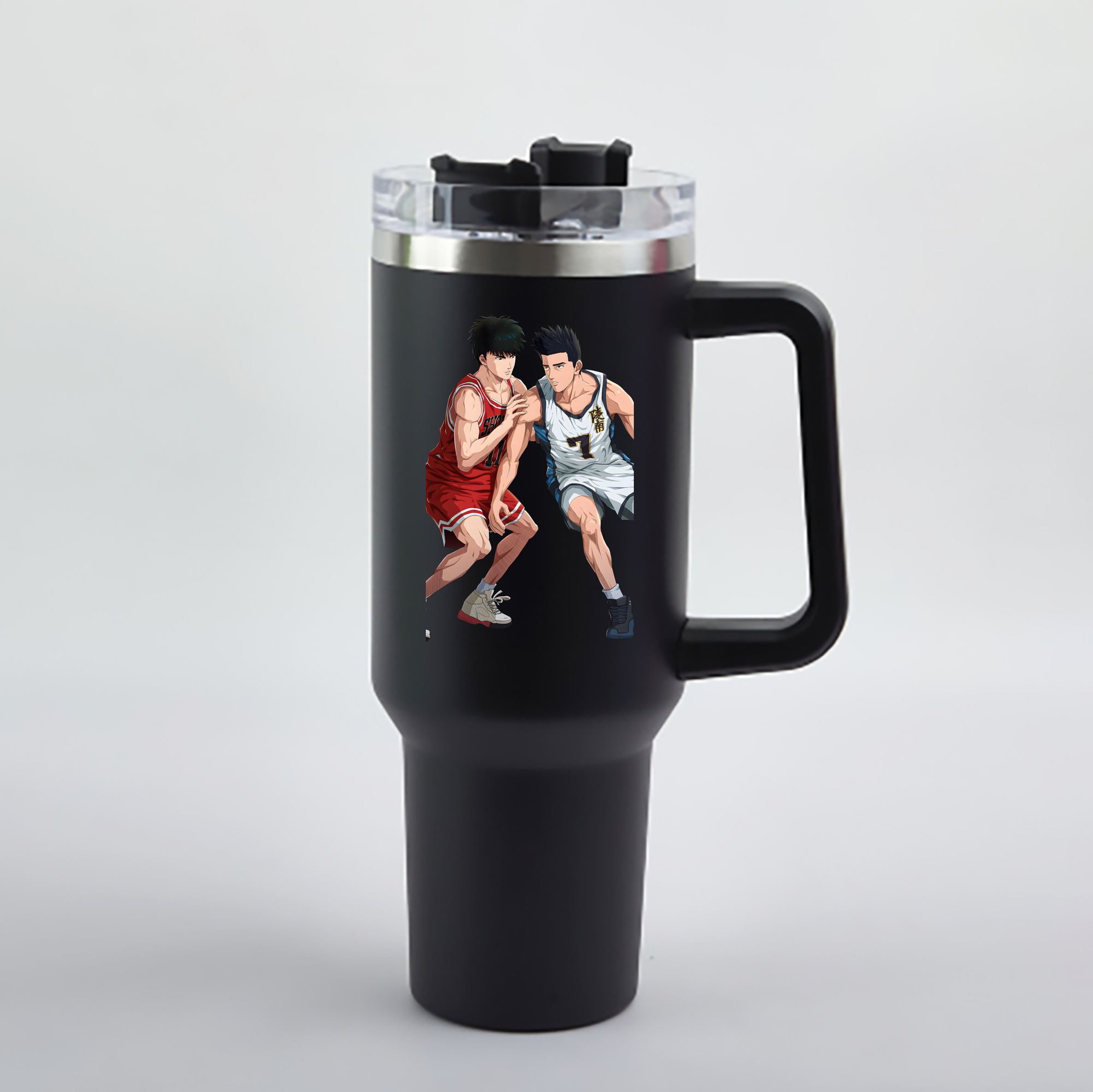 （画像用） SLAM DUNK／スラムダンク 1200mL車用タンブラー - クリスタルステッカー（プラスチックストロー付き）