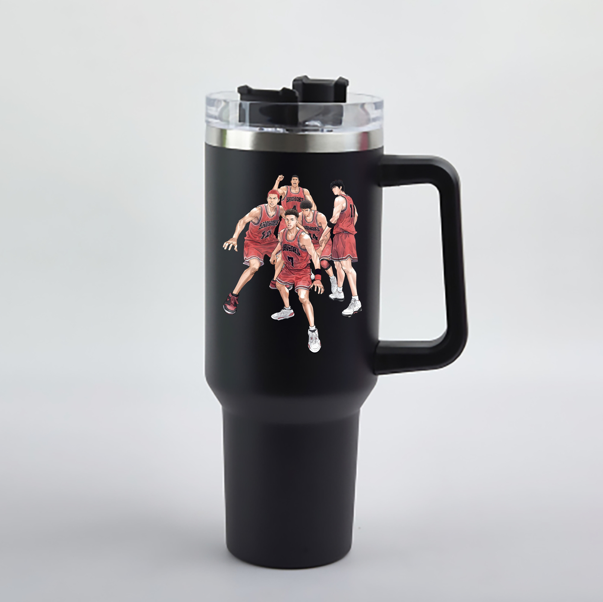 （画像用） SLAM DUNK／スラムダンク 1200mL車用タンブラー - クリスタルステッカー（プラスチックストロー付き）
