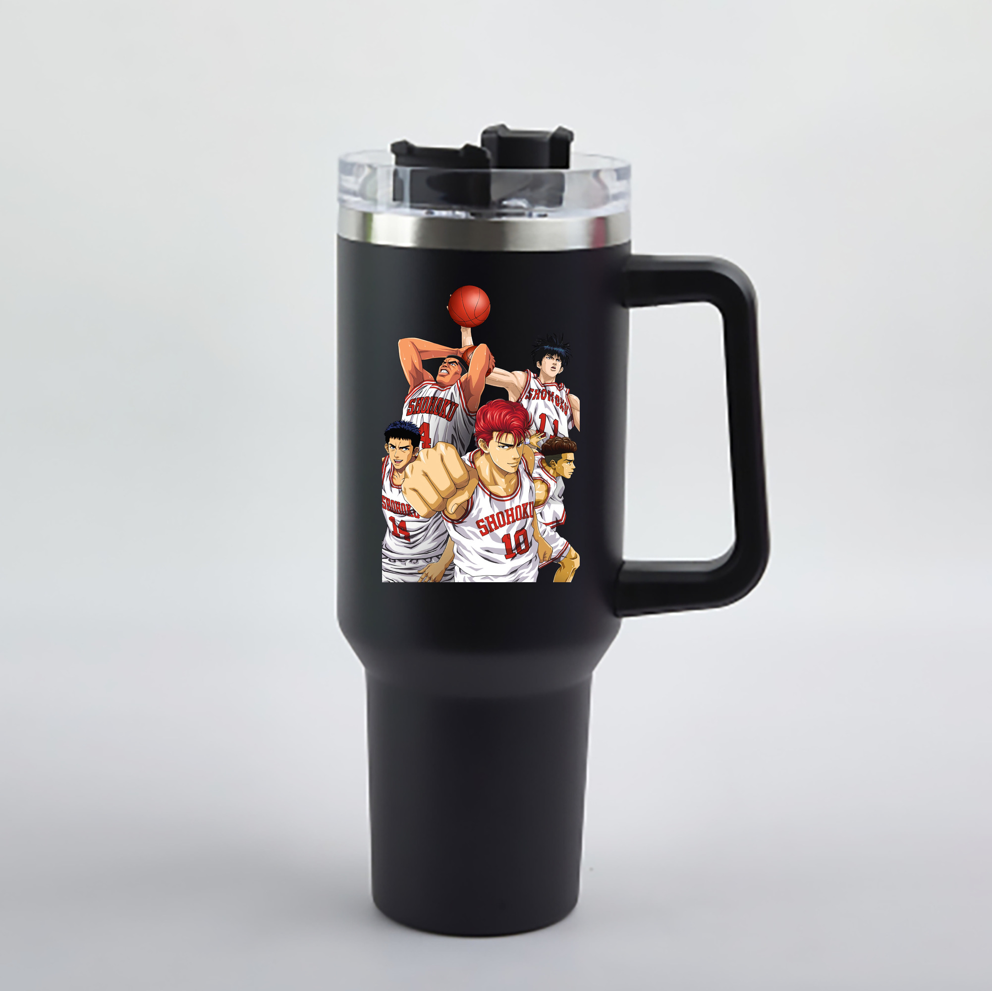 （画像用） SLAM DUNK／スラムダンク 1200mL車用タンブラー - クリスタルステッカー（プラスチックストロー付き）